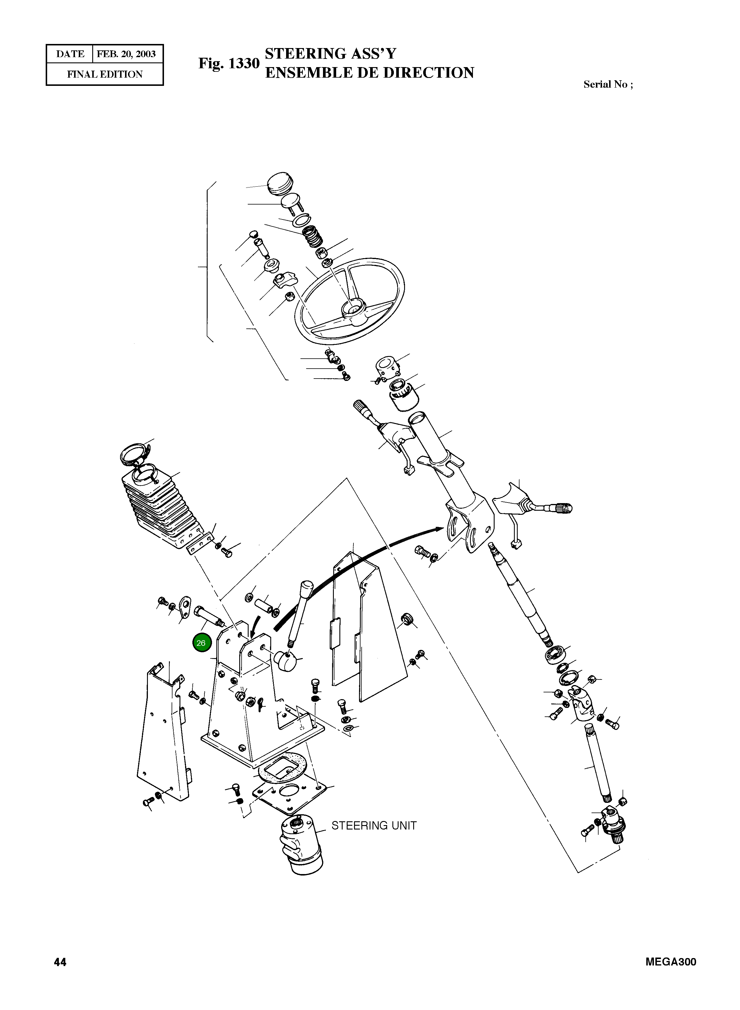 Болт M20X2.5X140 4120-4037 Komatsu