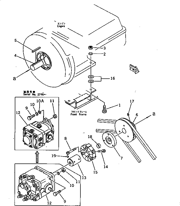 Вал KT14612-8251-4 Komatsu