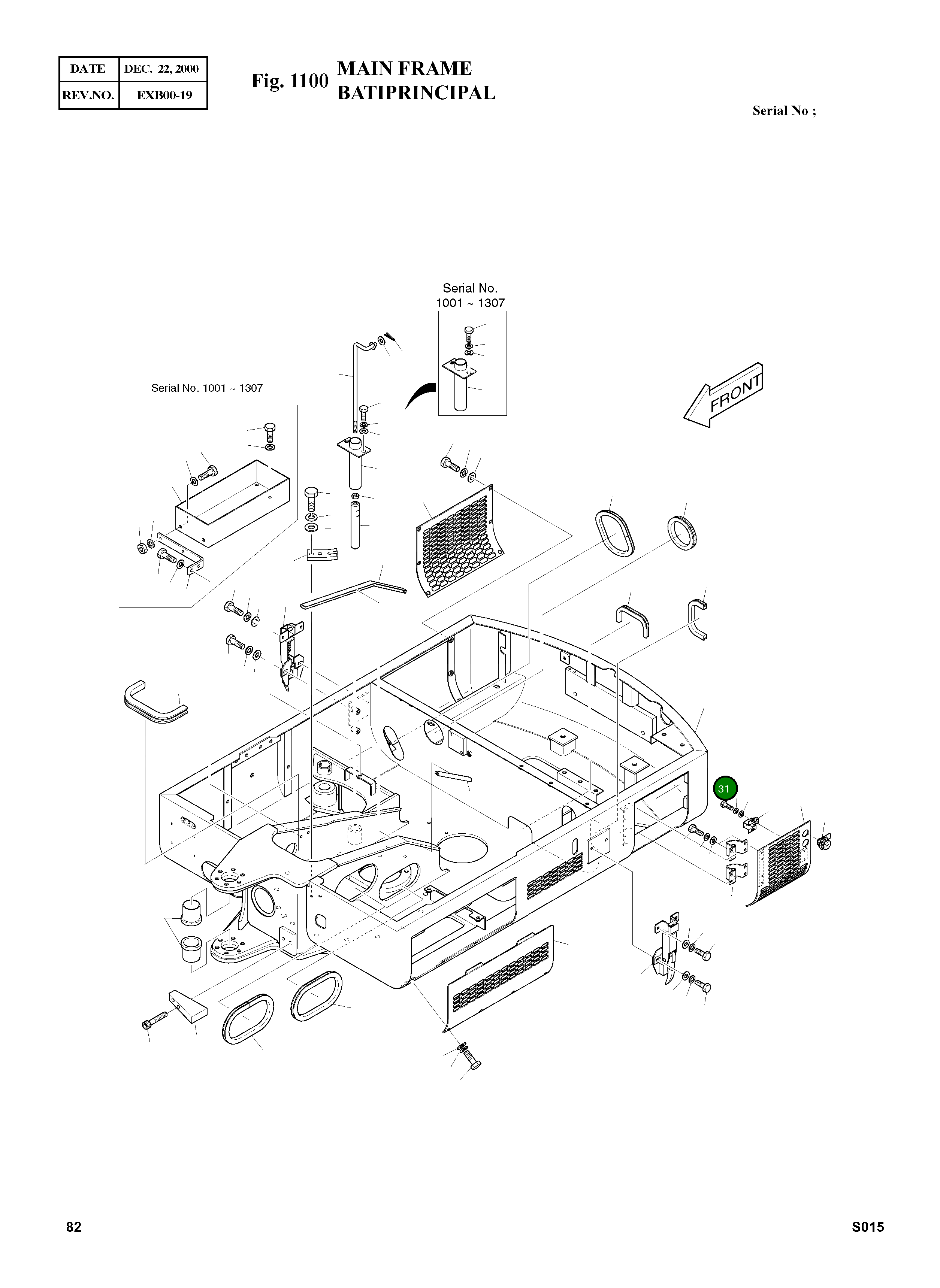 Болт M4X0.7X8 S2201463 Komatsu