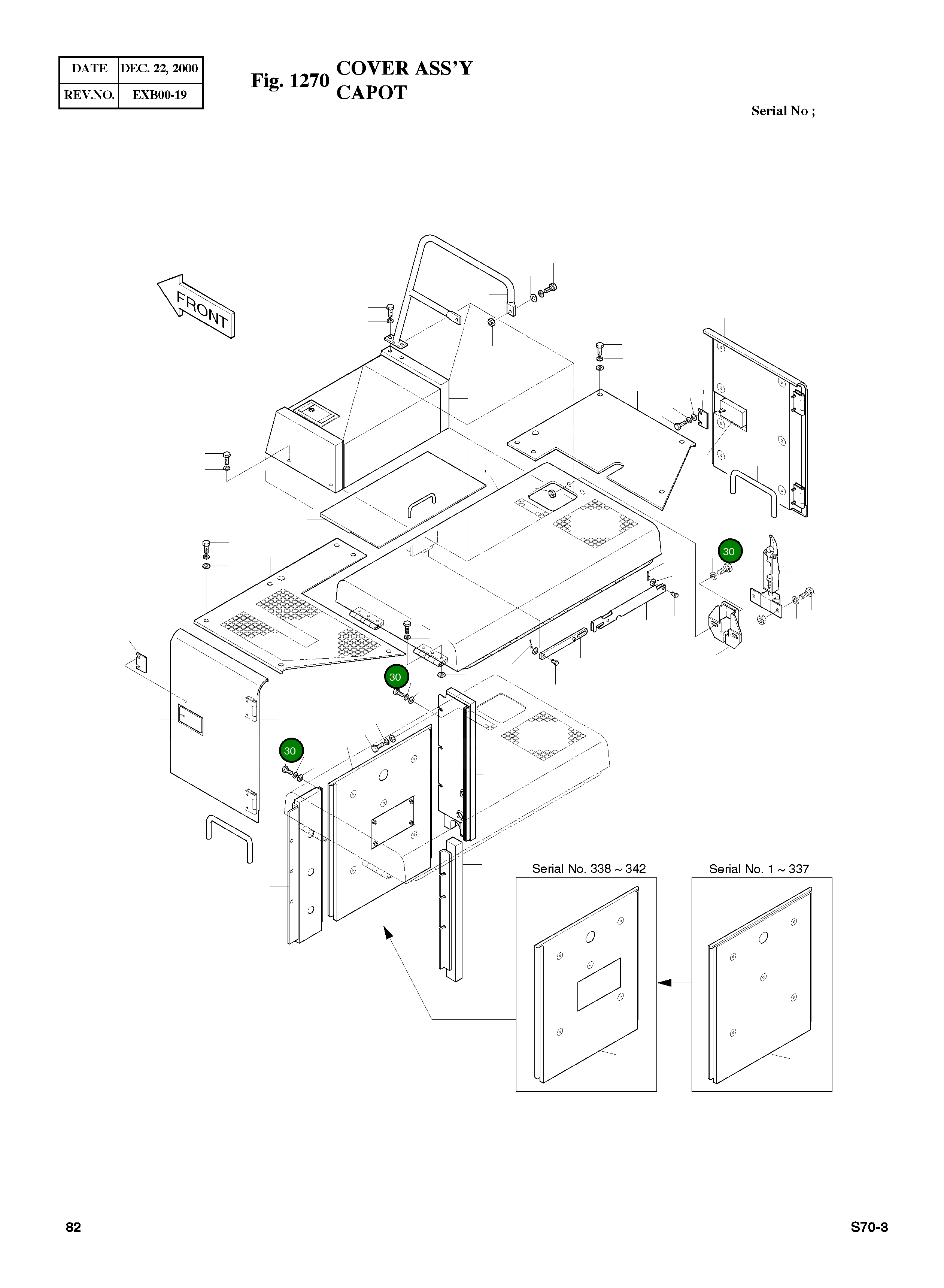 Болт M8X1.25X25 S0555753 Komatsu