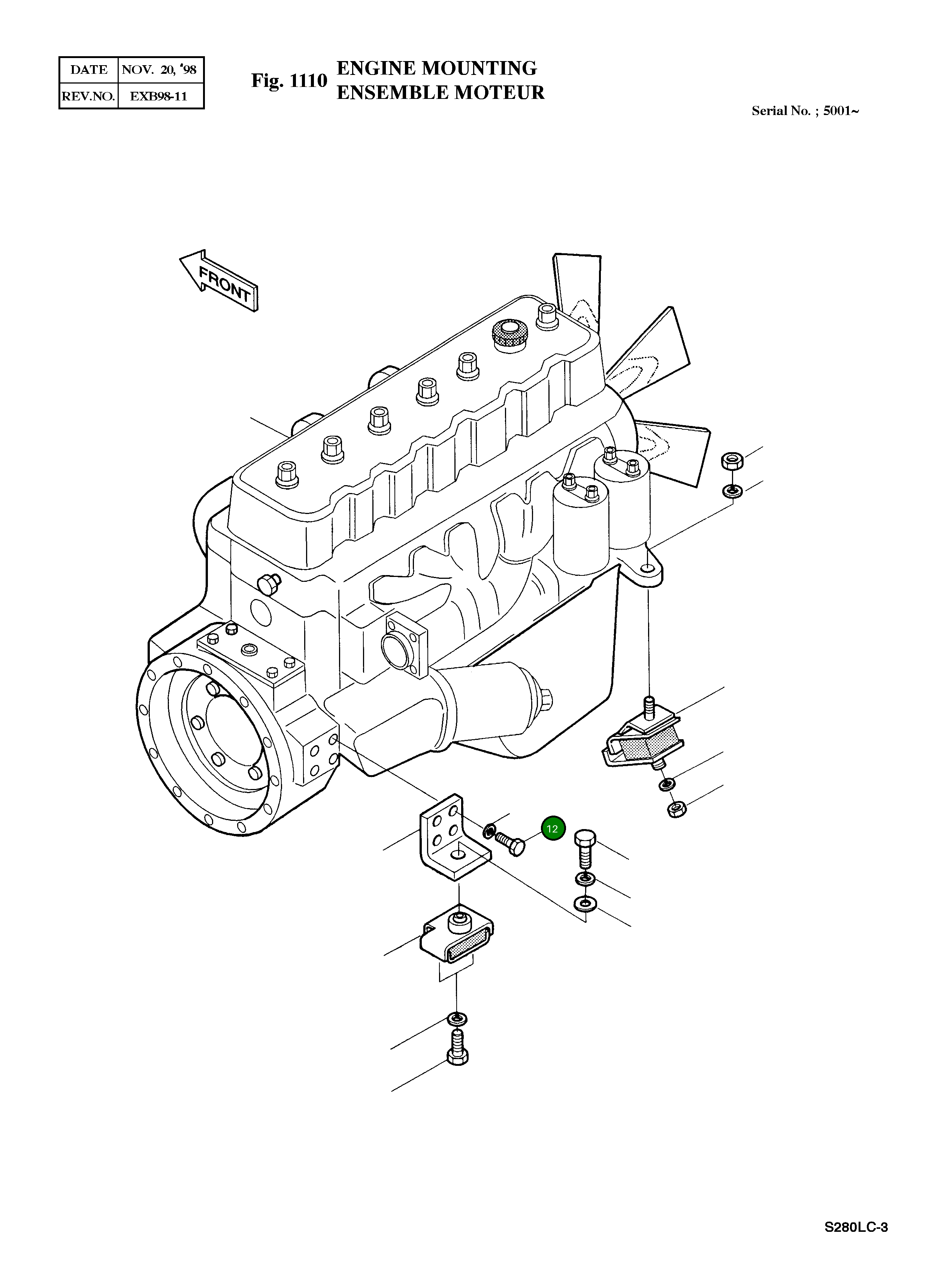 Болт M14X1.5X45 S0718551 Komatsu