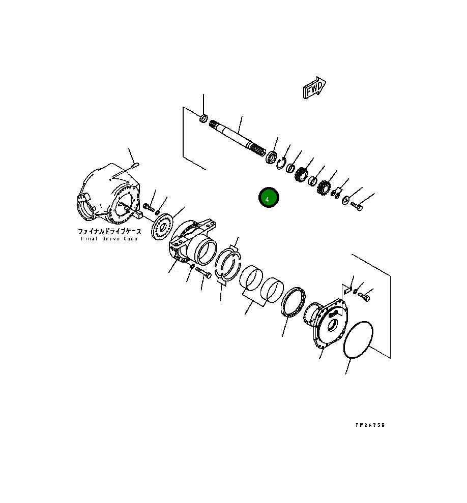 Вал 23B-22-31231 Komatsu
