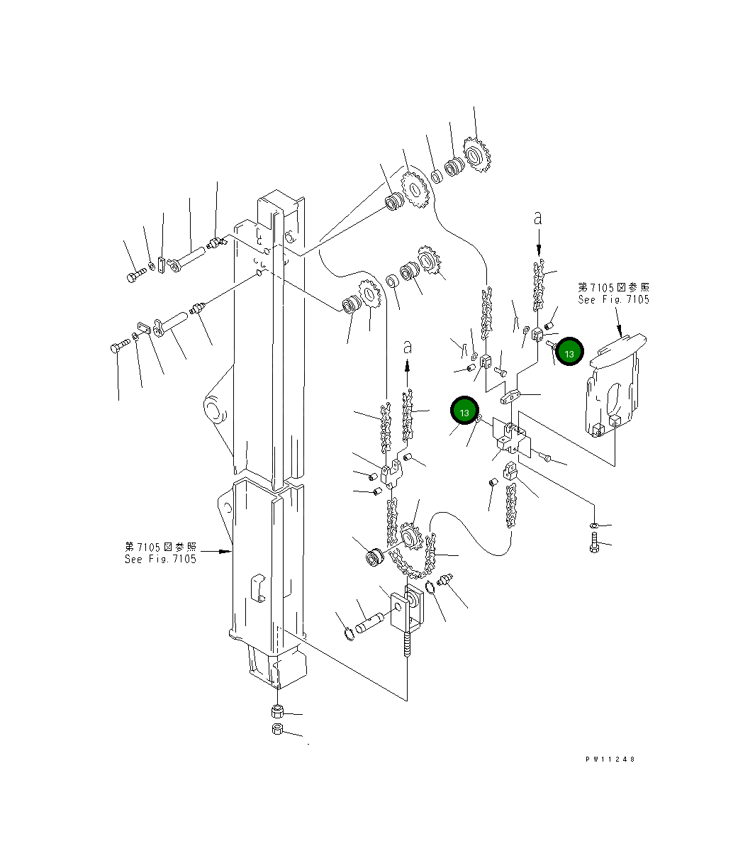 Вилка 11T-71-13490 Komatsu