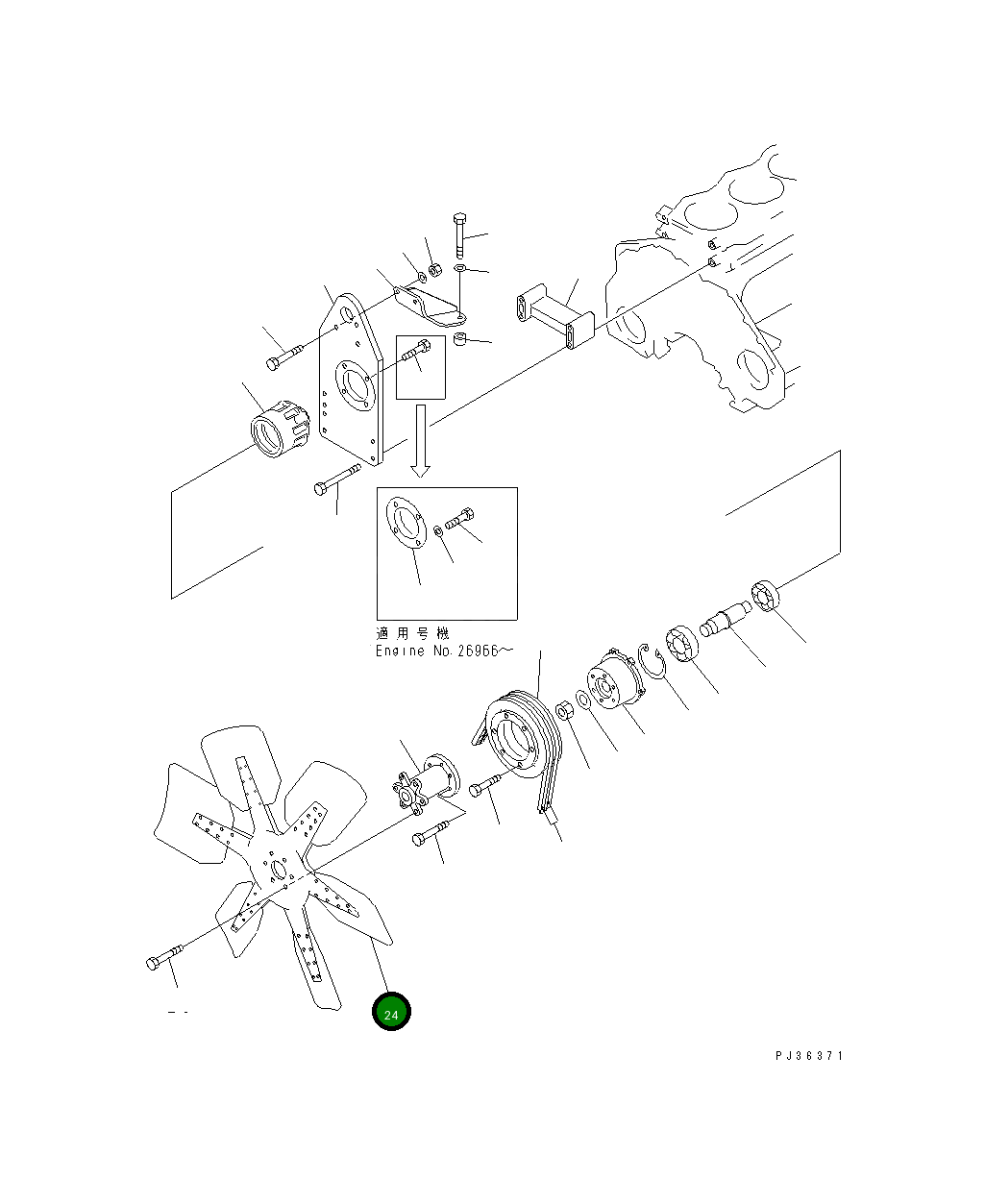 Вентилятор реверсивный 600-614-0850 Komatsu