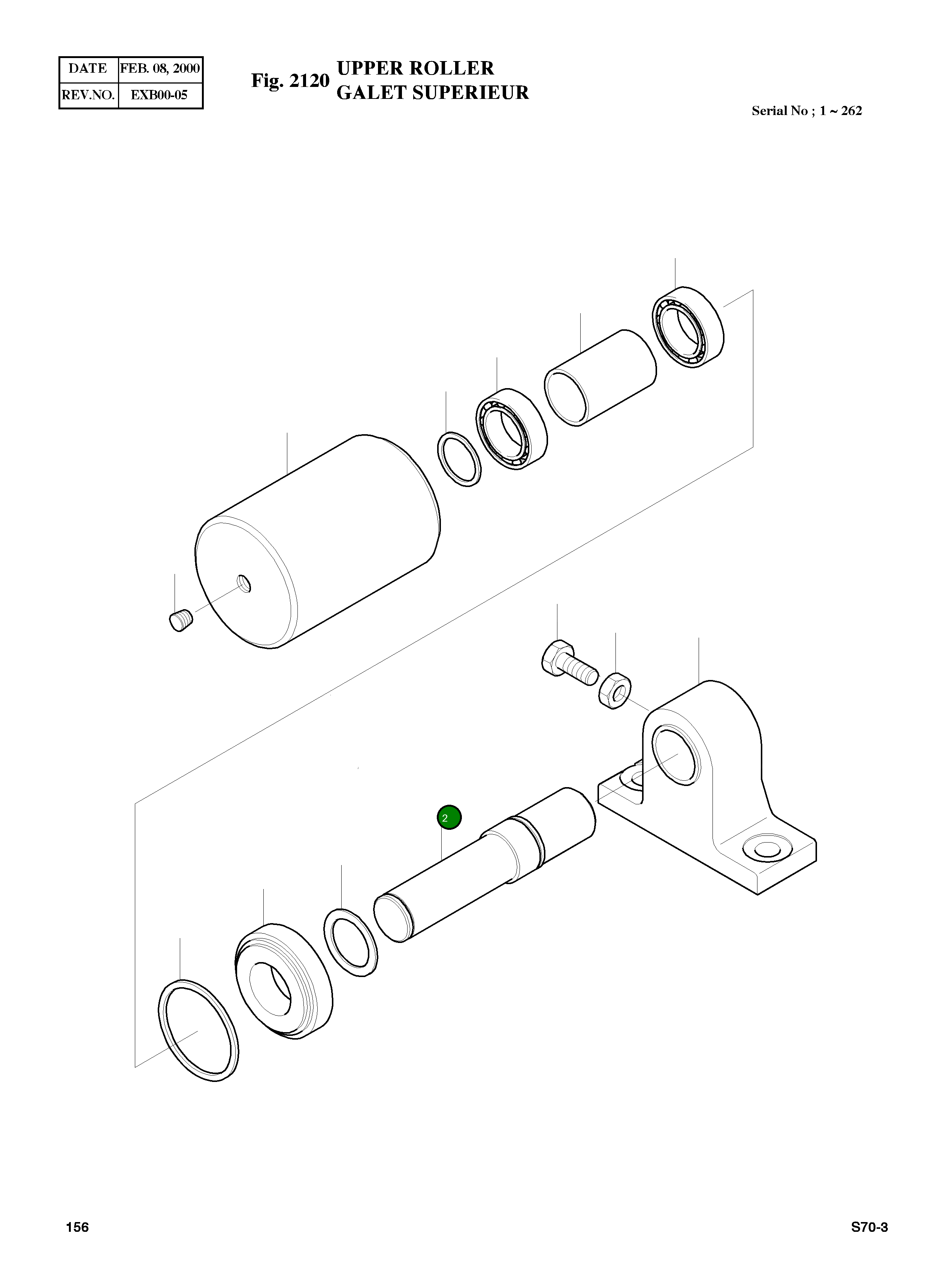 Вал DS70-30002 Komatsu