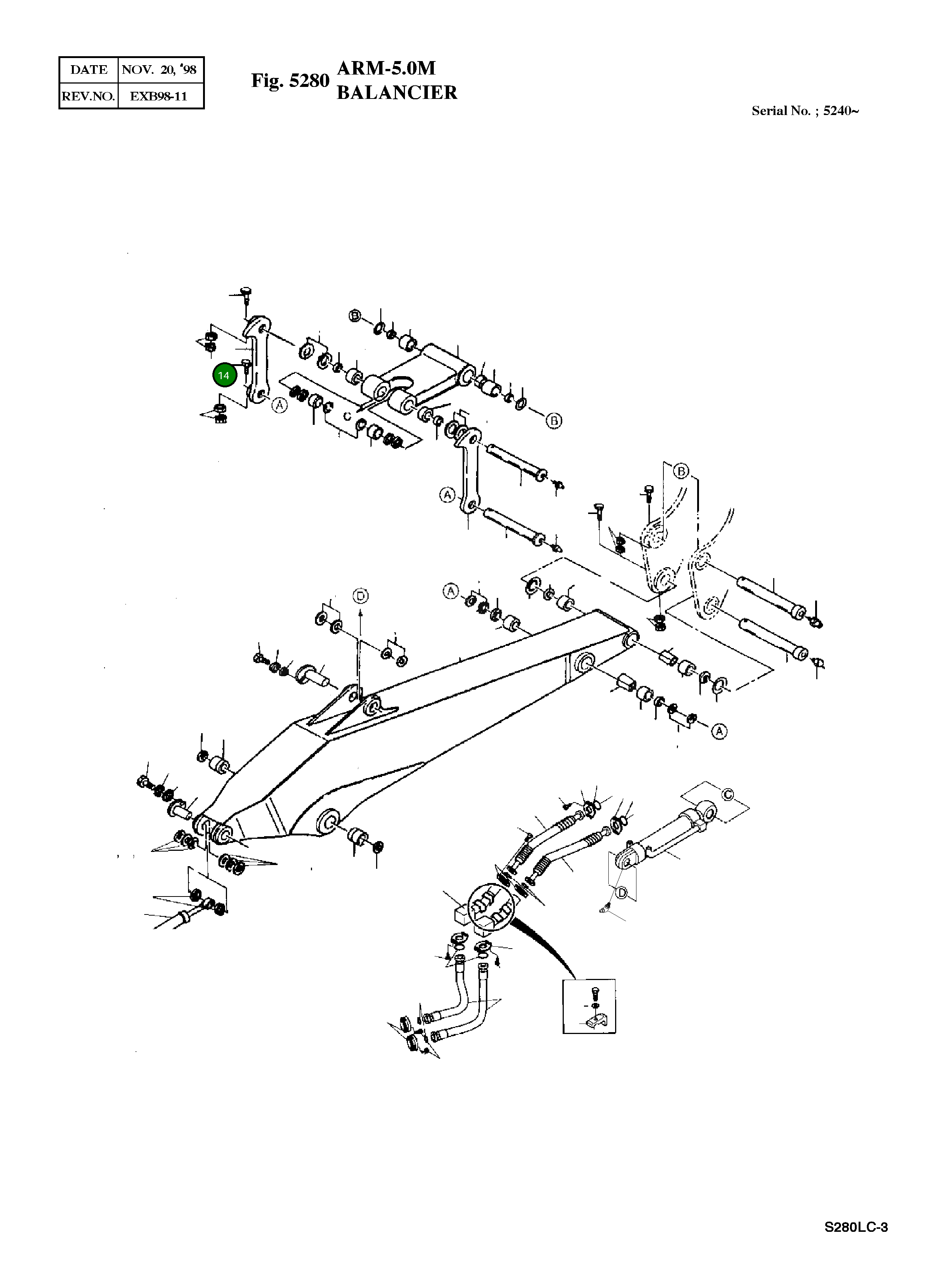 Болт M16X2.0X130 S0566851 Komatsu
