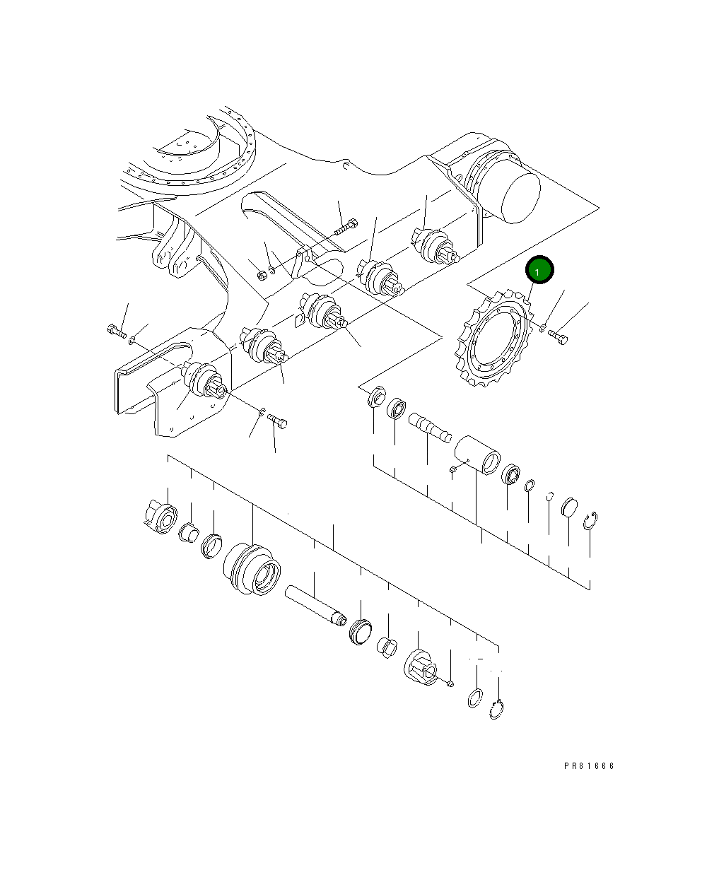 Ведущая звезда YM172187-29100 Komatsu