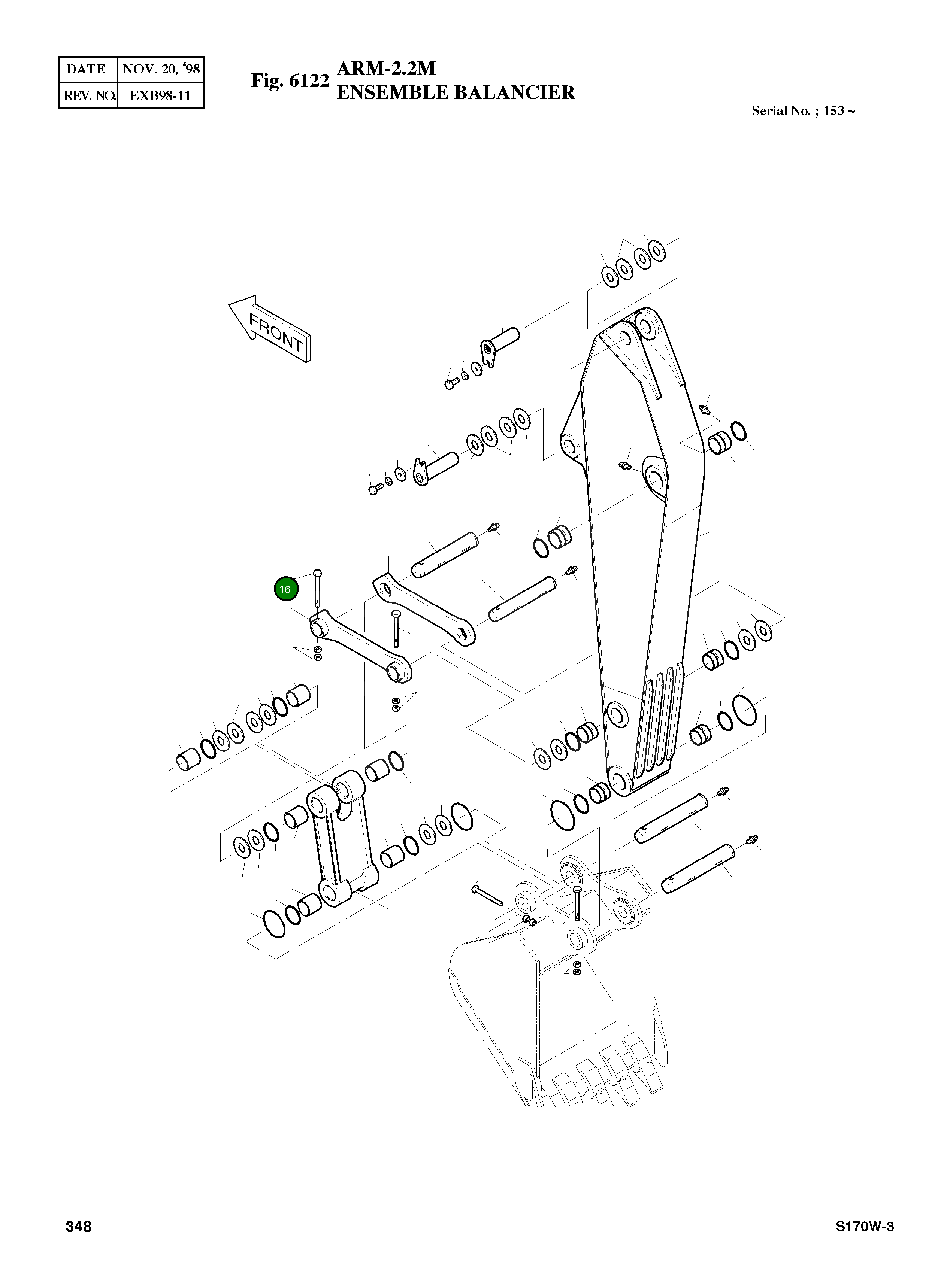 Болт M16X2.0X130 S0566861 Komatsu