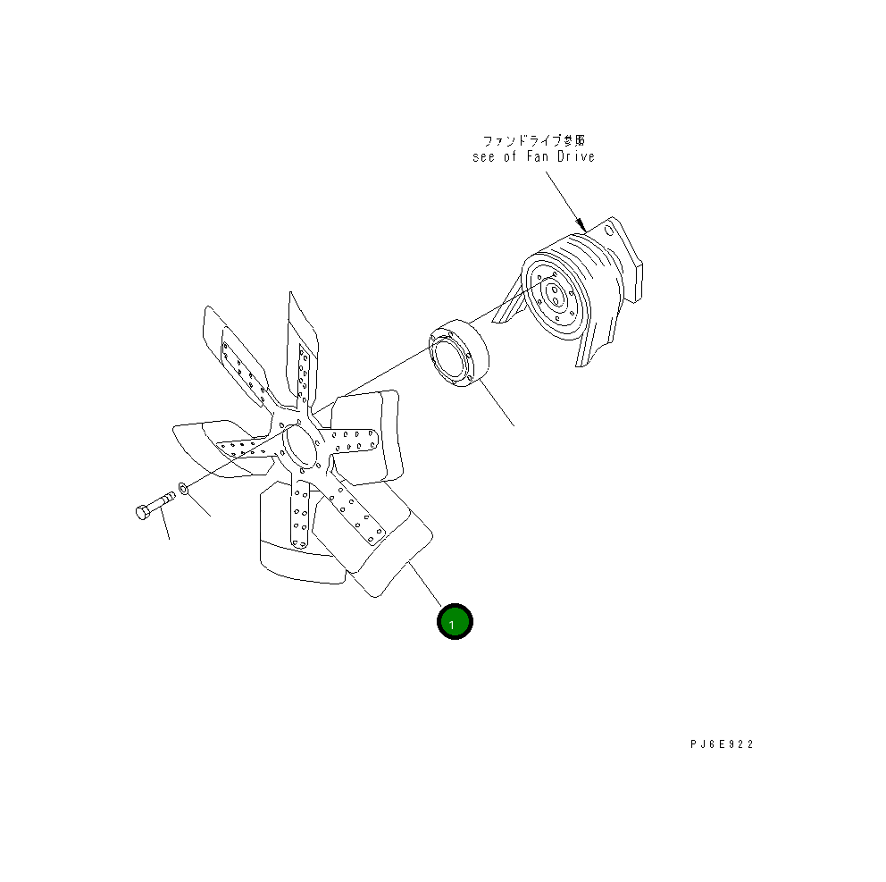 Вентилятор охлаждения 600-645-1220 Komatsu