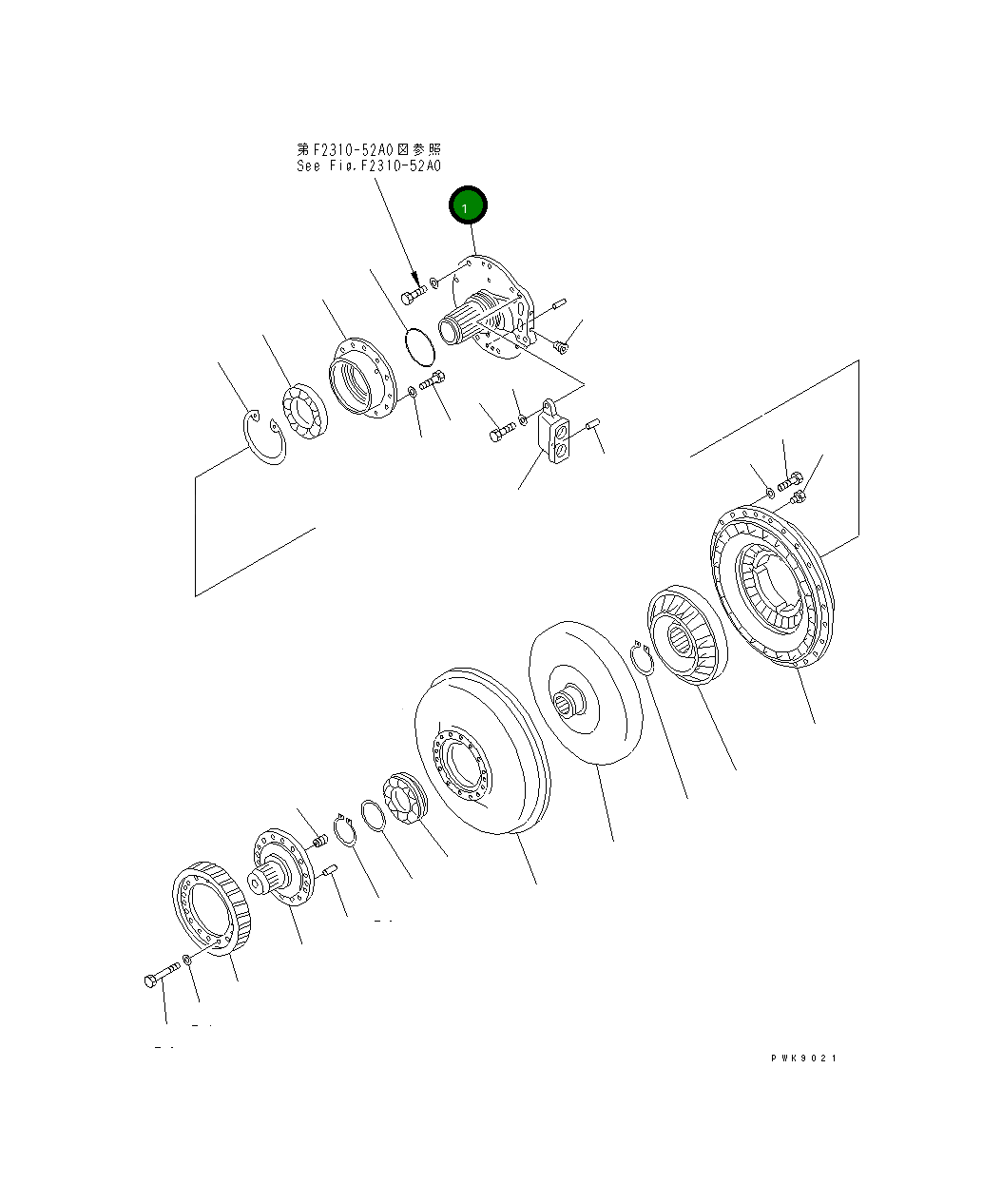 Вал 14X-13-12522 Komatsu