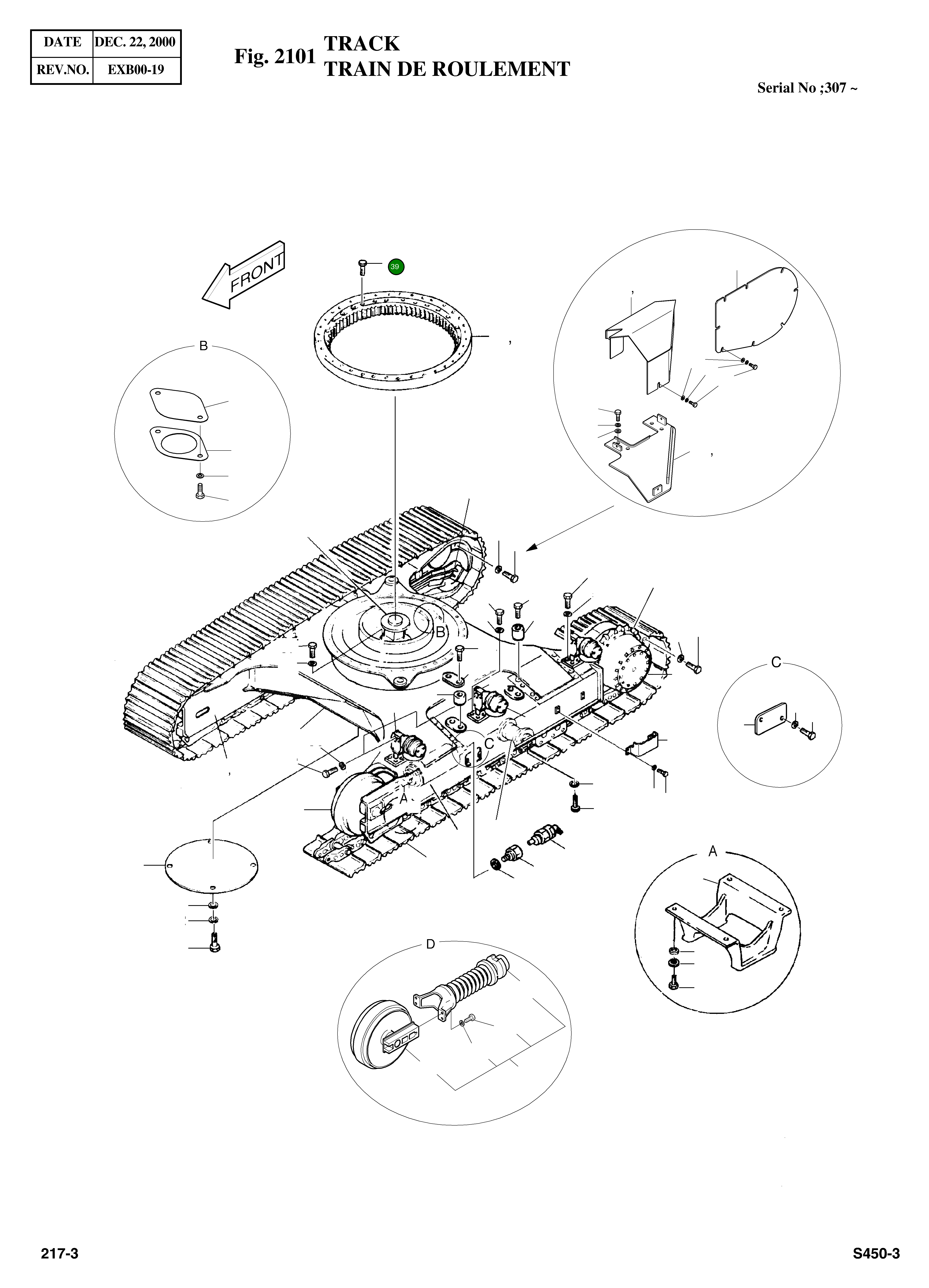 Болт M24X2.0X140 S0776061 Komatsu