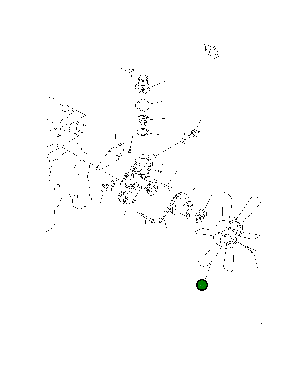 Вентилятор охлаждения YM171340-44740 Komatsu