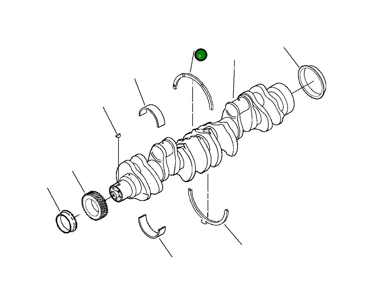 Верхний упорный подшипник +0,010 дюйма 1240 479 H2 Komatsu