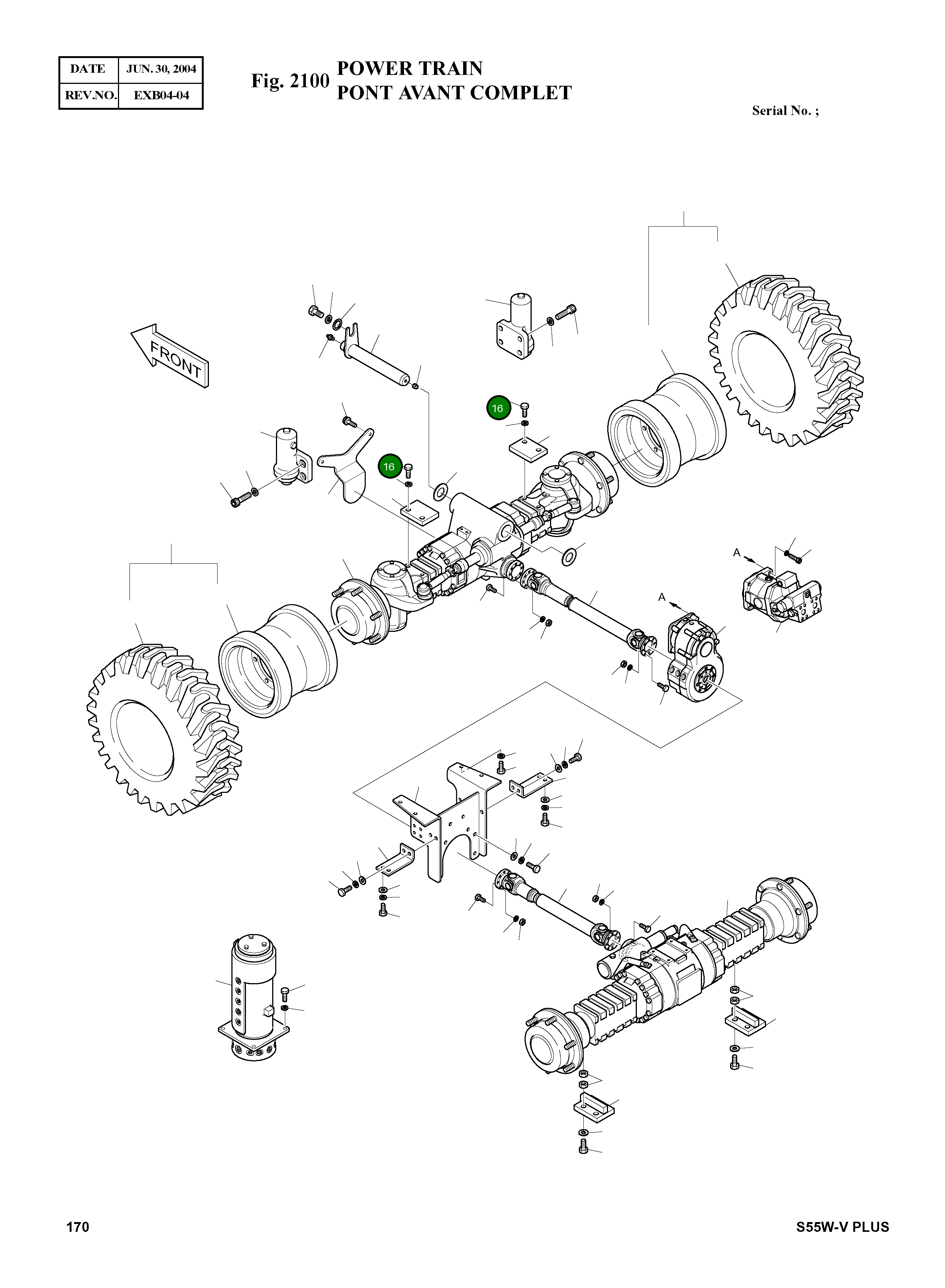 Болт M12X1.75X55 S0560863 Komatsu