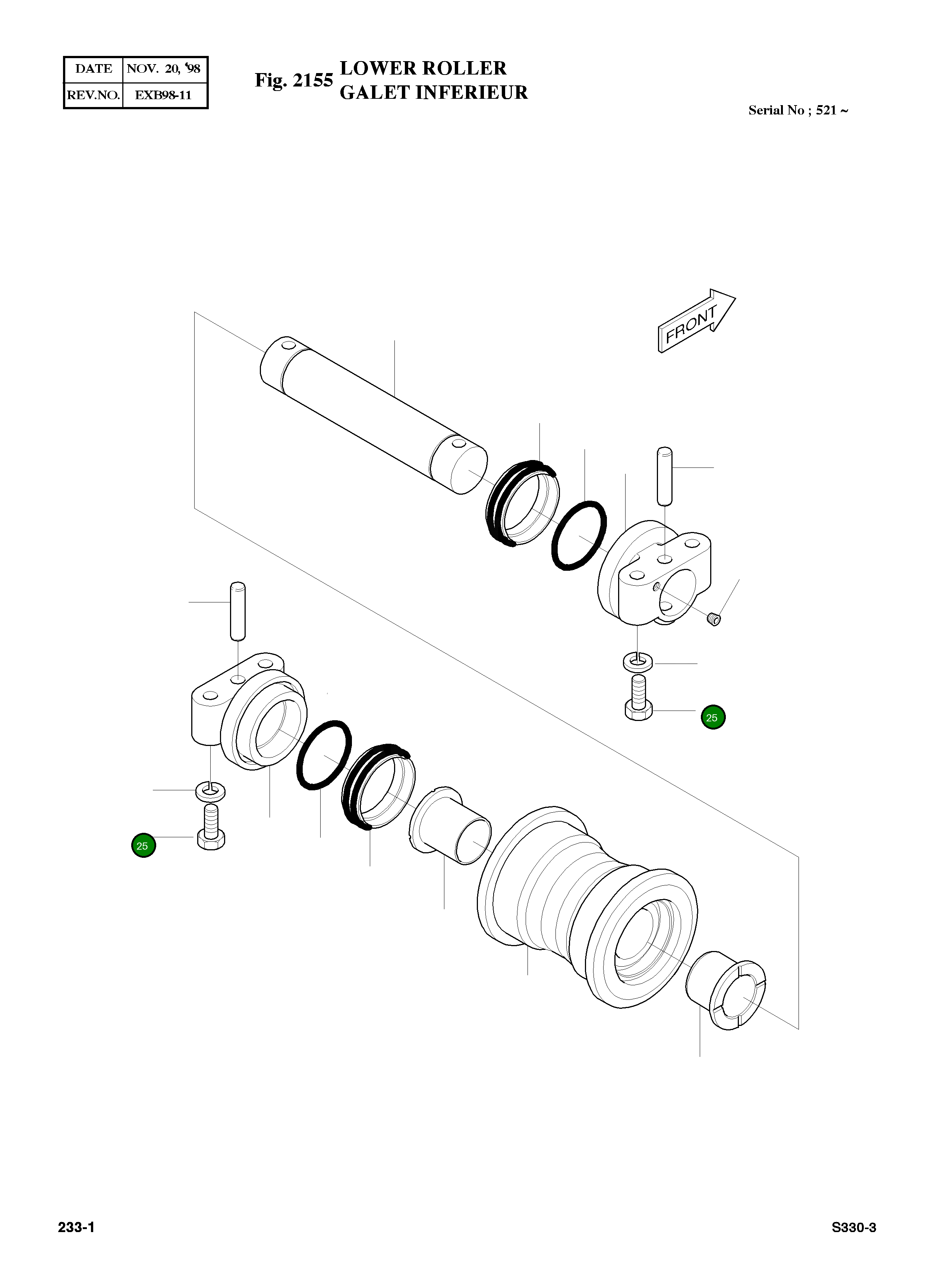 Болт M20X2.5X100 S0570861 Komatsu