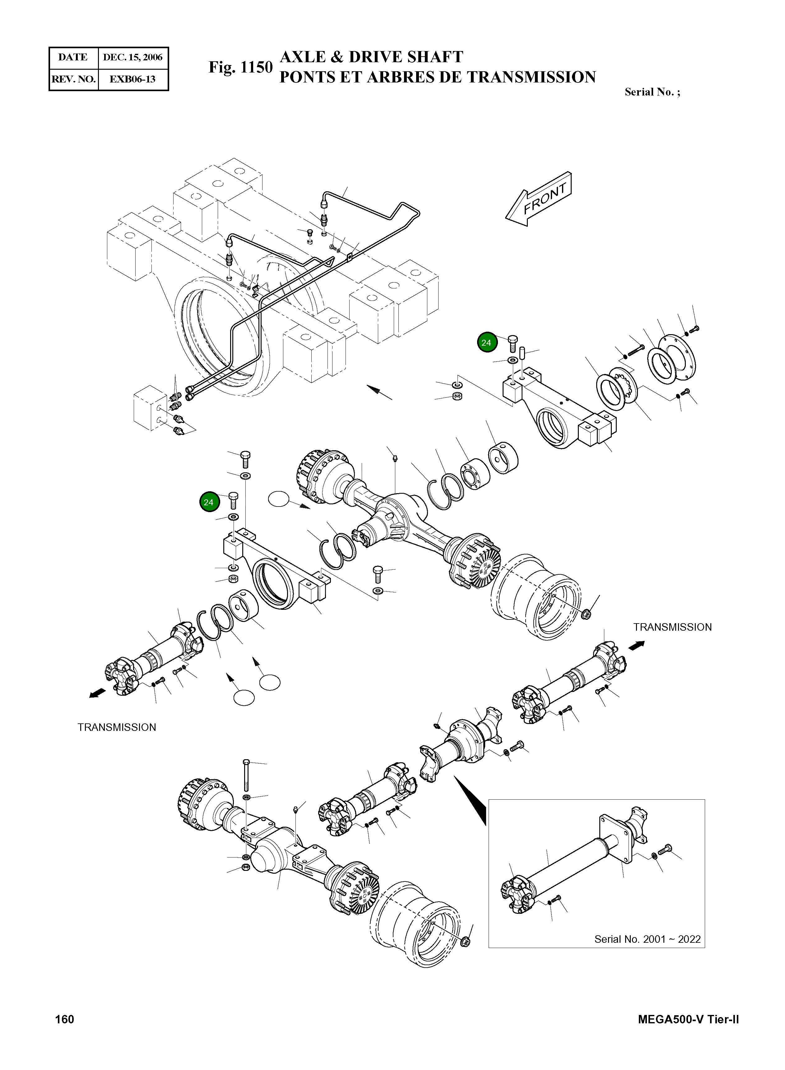 Болт M36X3.0X250 120-00048A Komatsu