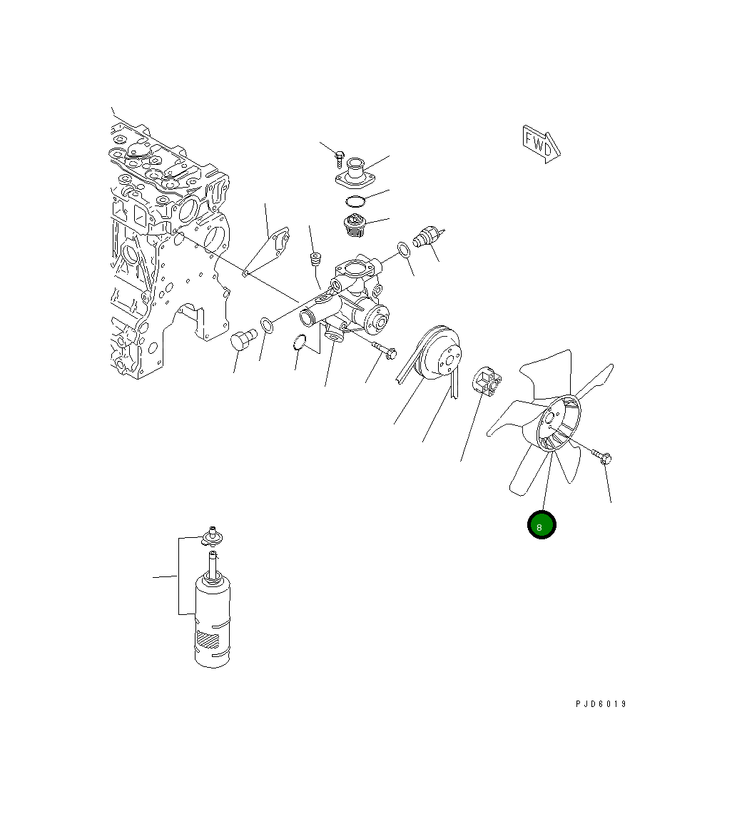Вентилятор охлаждения YM119265-44740 Komatsu