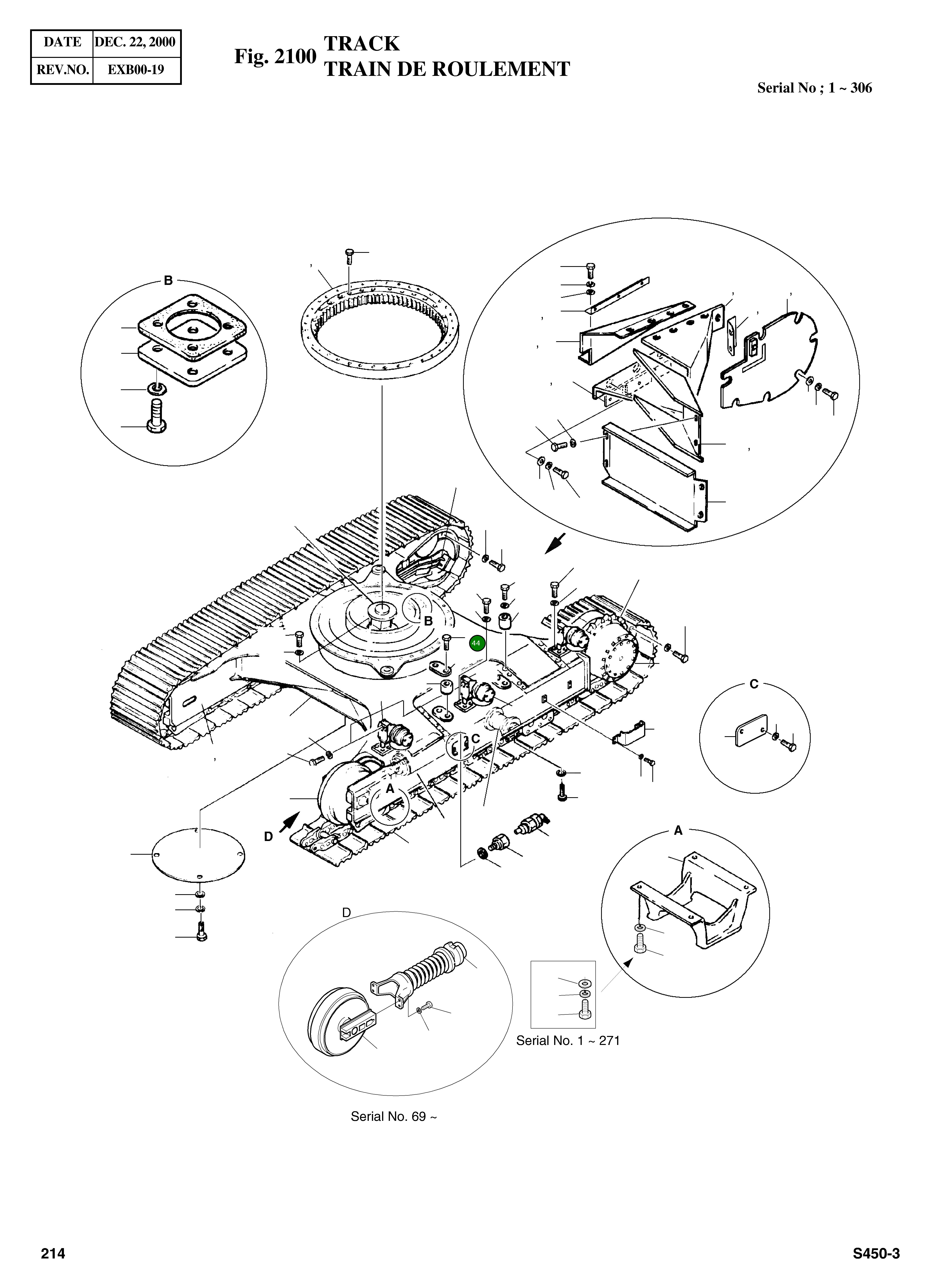 Болт M30X3.5X100 S0179461 Komatsu