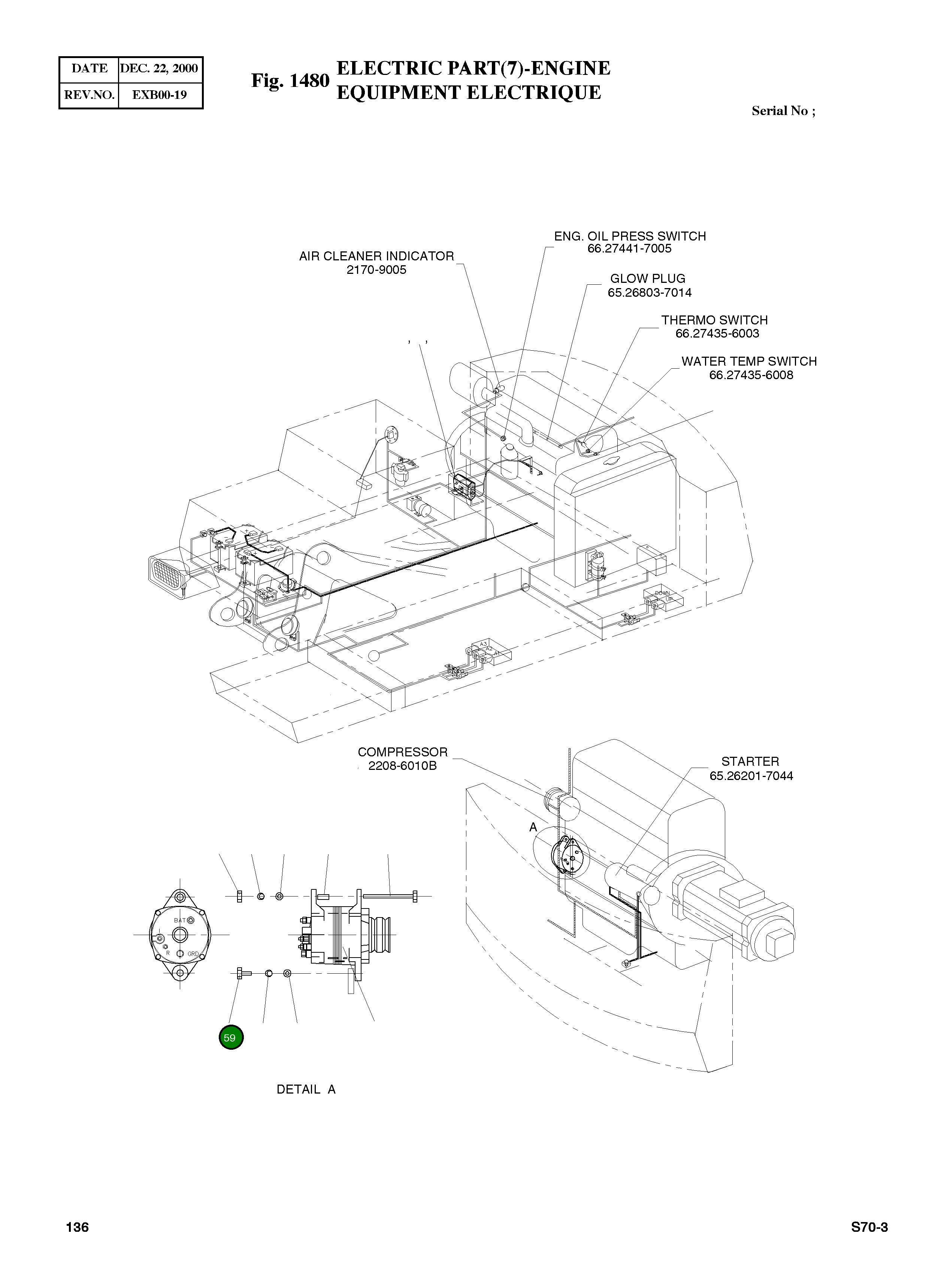 Болт M12X1.25X35 S0760453 Komatsu