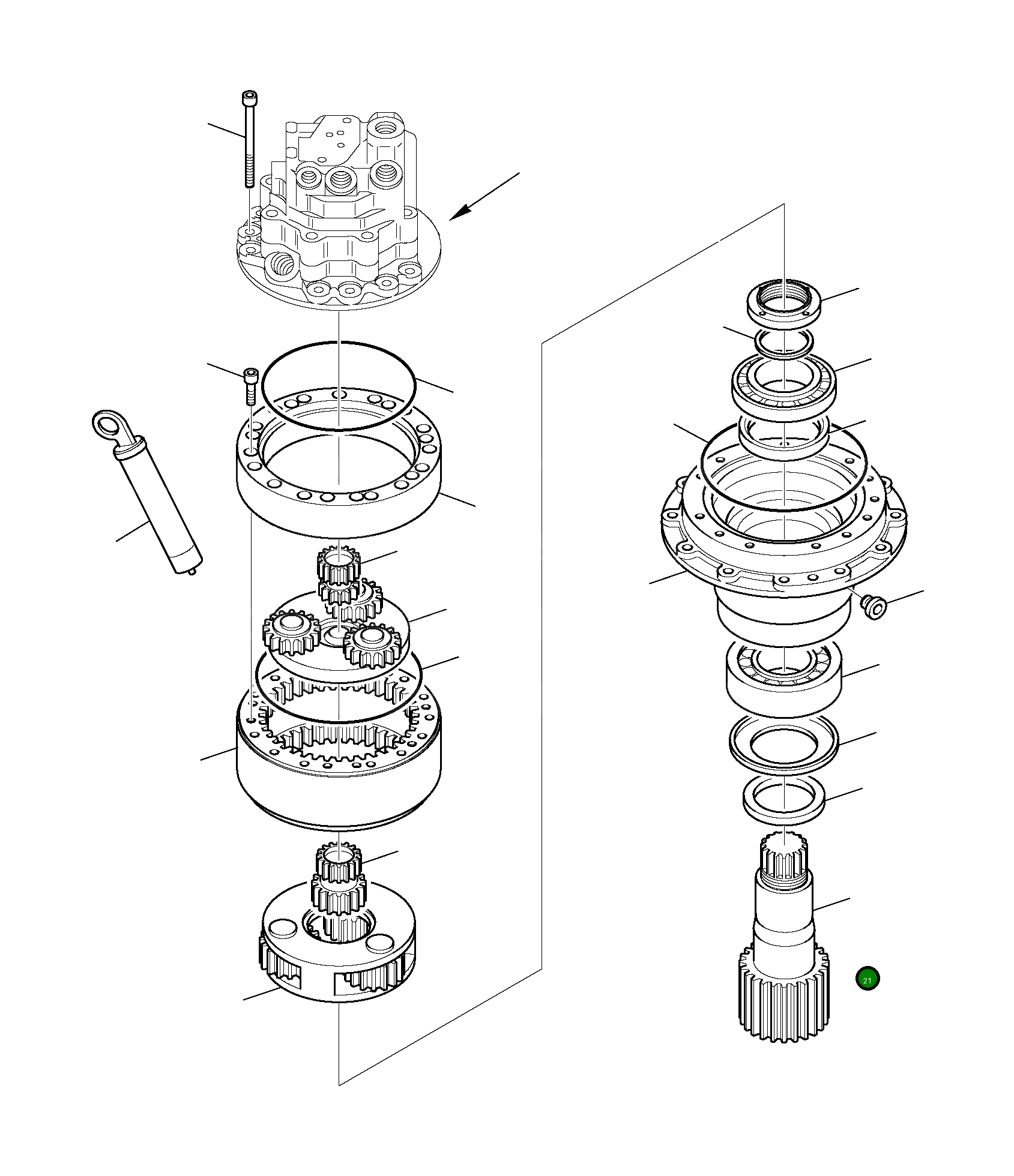 Вал 21D-60-16510 Komatsu