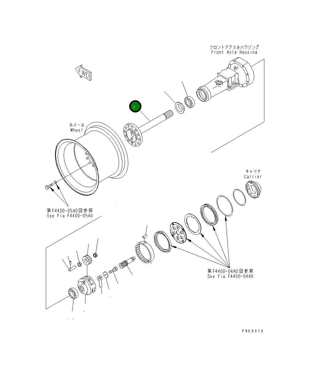 Вал 415-22-22450 Komatsu