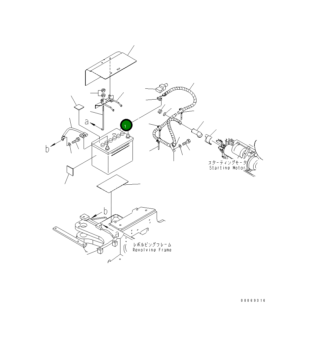 Аккумулятор WET (90D26L) 22L-06-28111 Komatsu