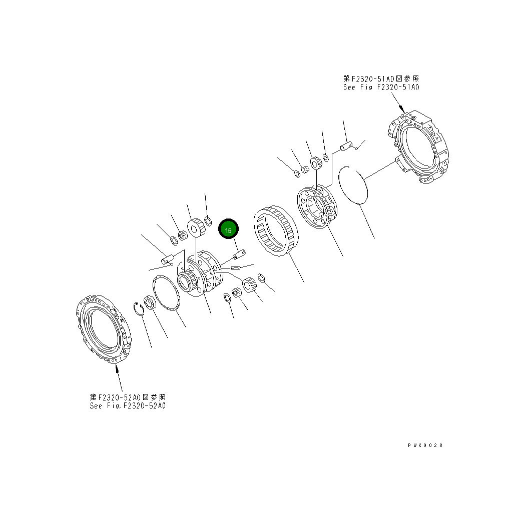 Вал 14X-15-12520 Komatsu
