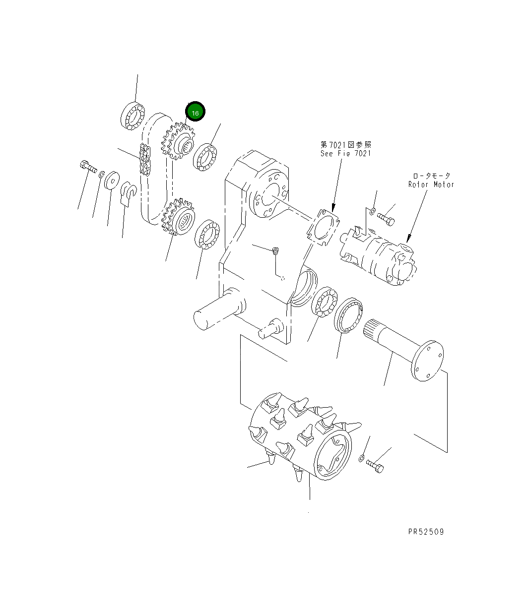 Ведущая звезда 26A-70-11421 Komatsu