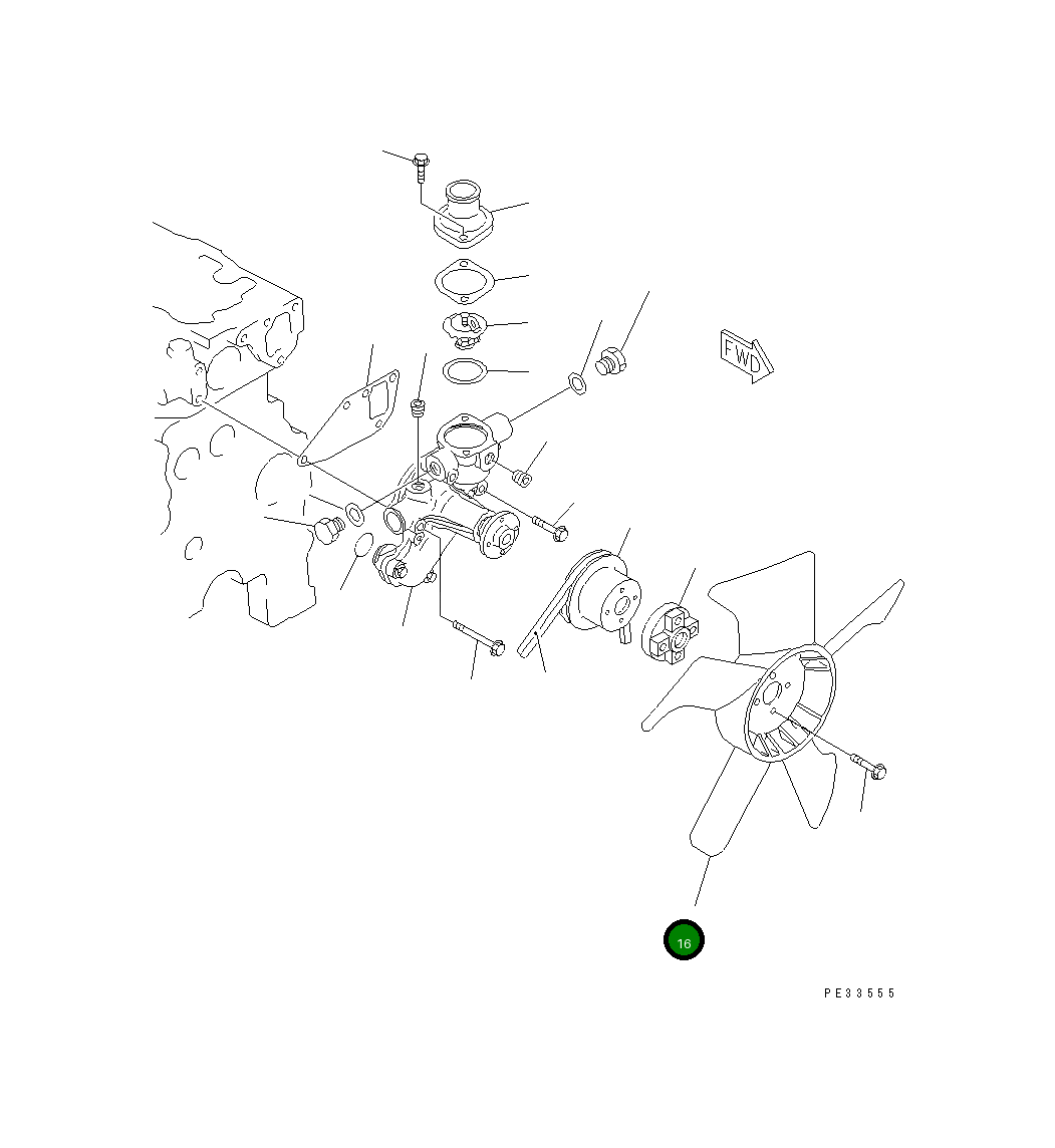 Вентилятор охлаждения YM129155-44740 Komatsu