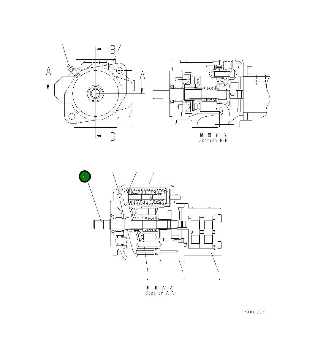 Вал UC4100627424 Komatsu