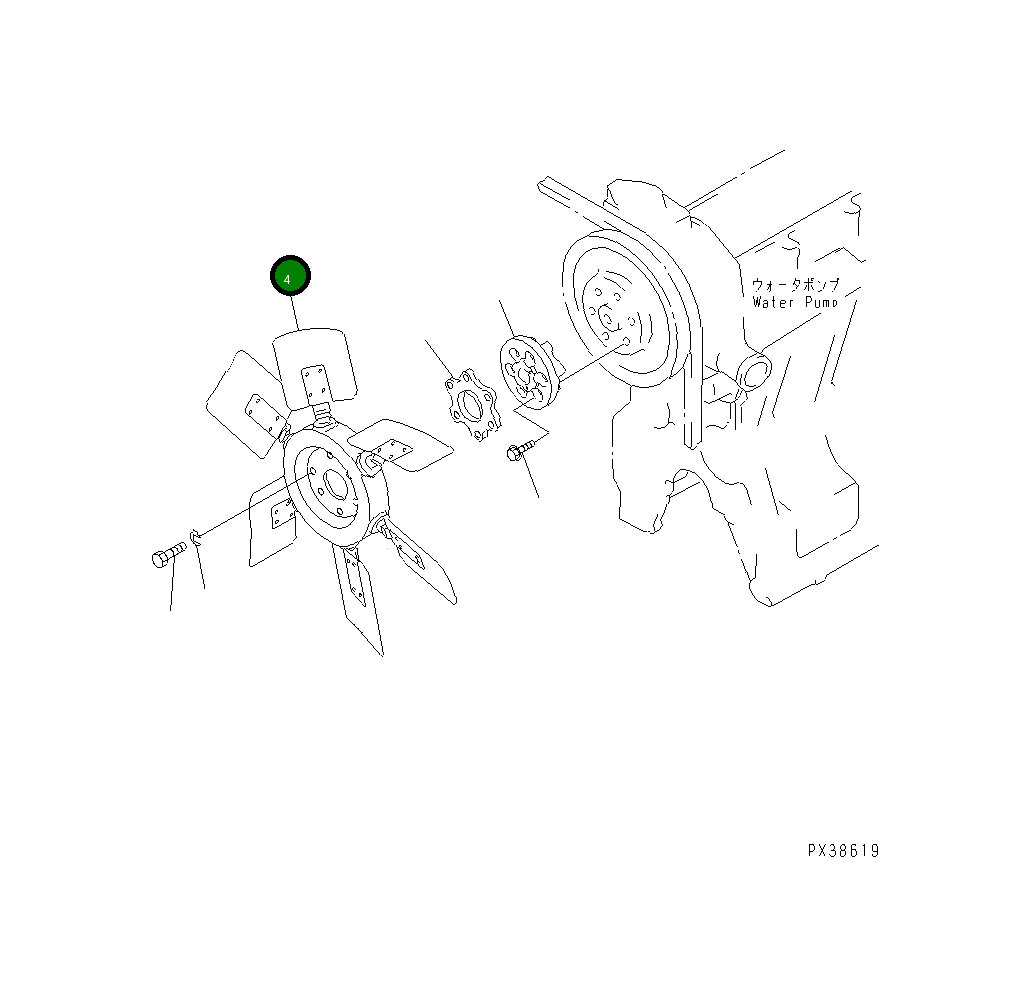 Вентилятор реверсивный 600-614-0510 Komatsu