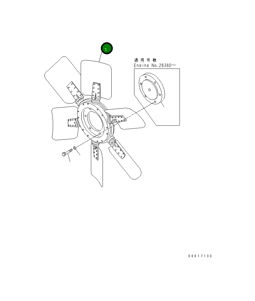 Вентилятор реверсивный 600-614-5060 Komatsu
