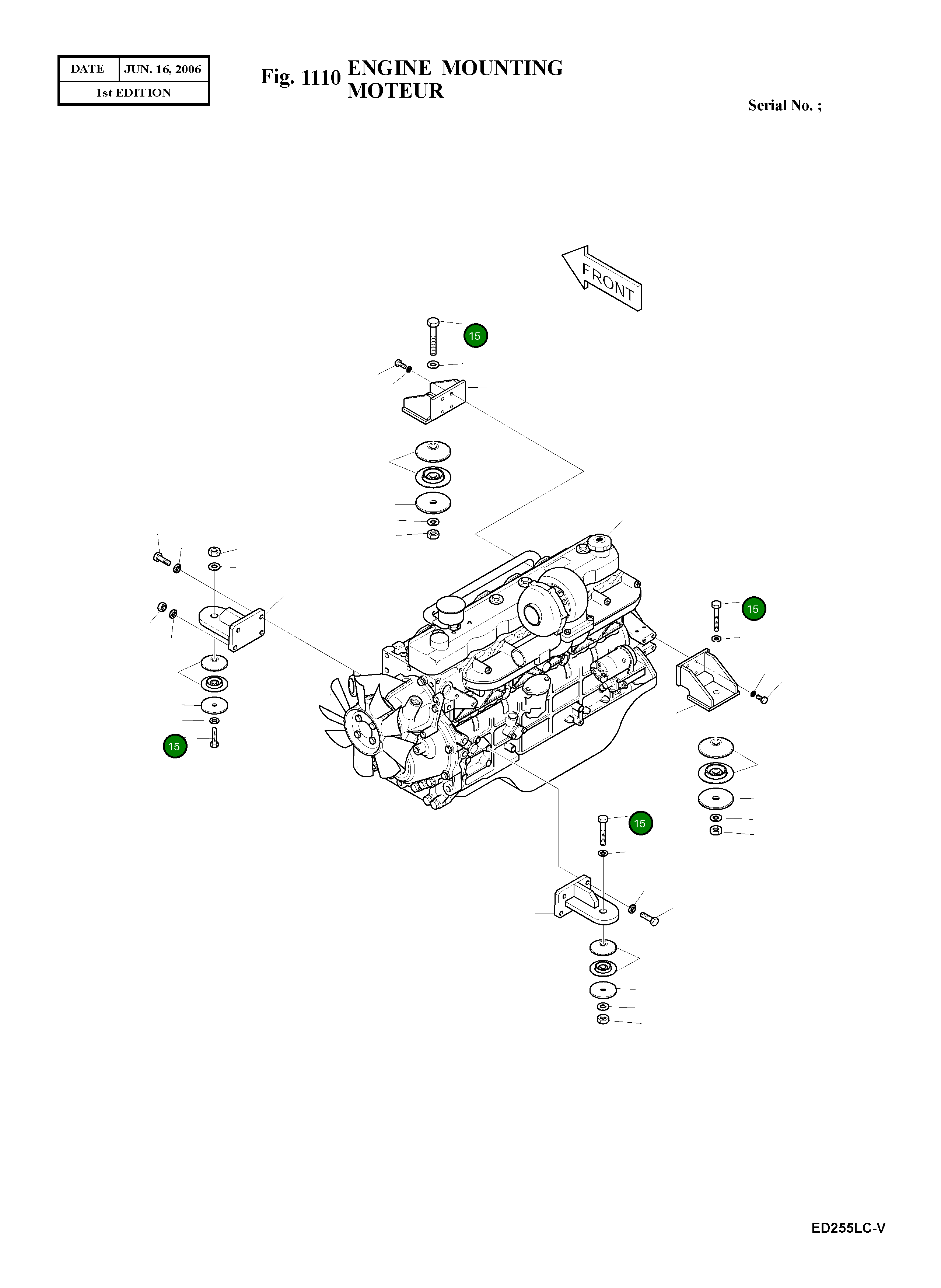 Болт M20X1.5X130 S0771466 Komatsu