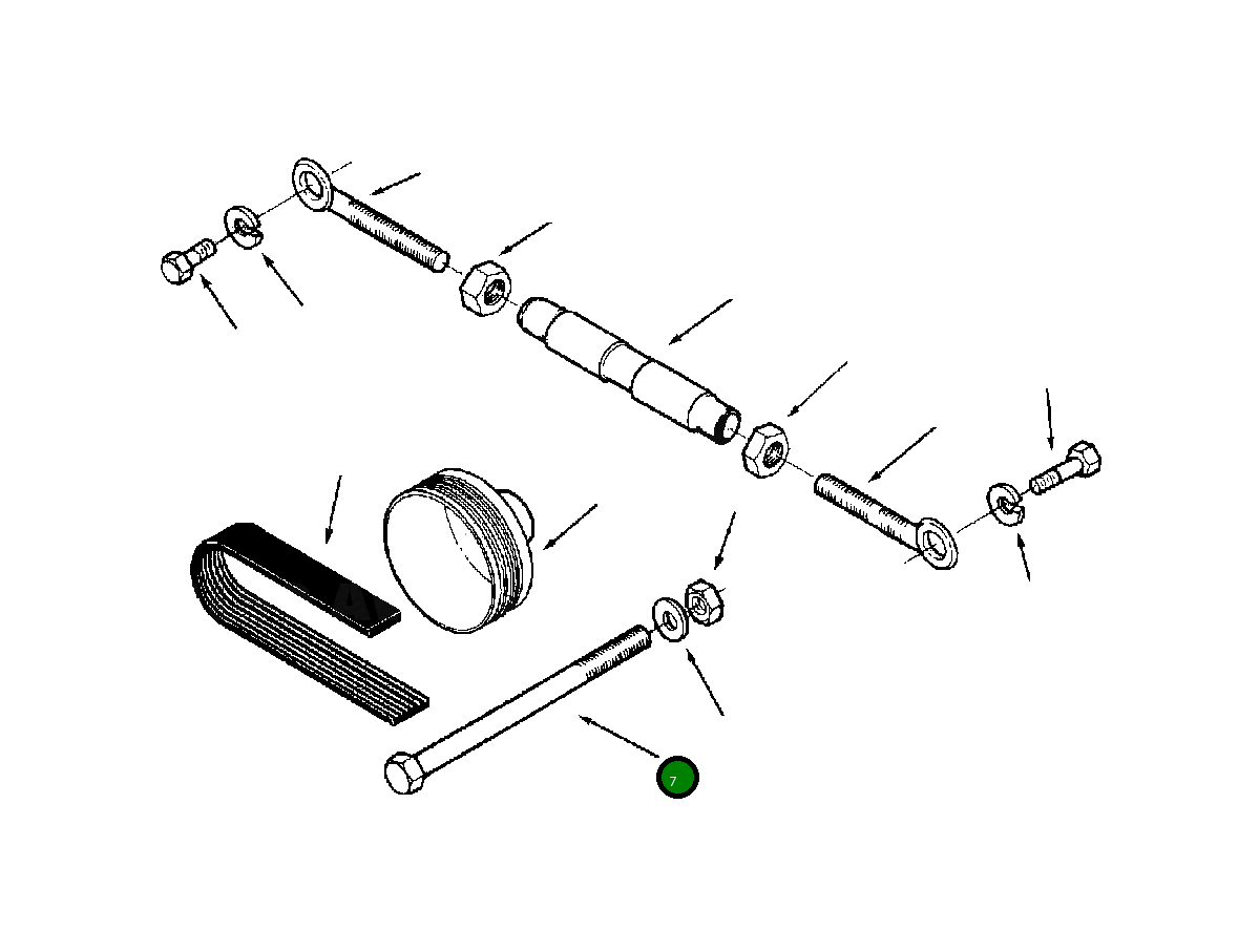 Болт (1/2 - 20x6 1/2 INCH) 1238 377 H1 Komatsu
