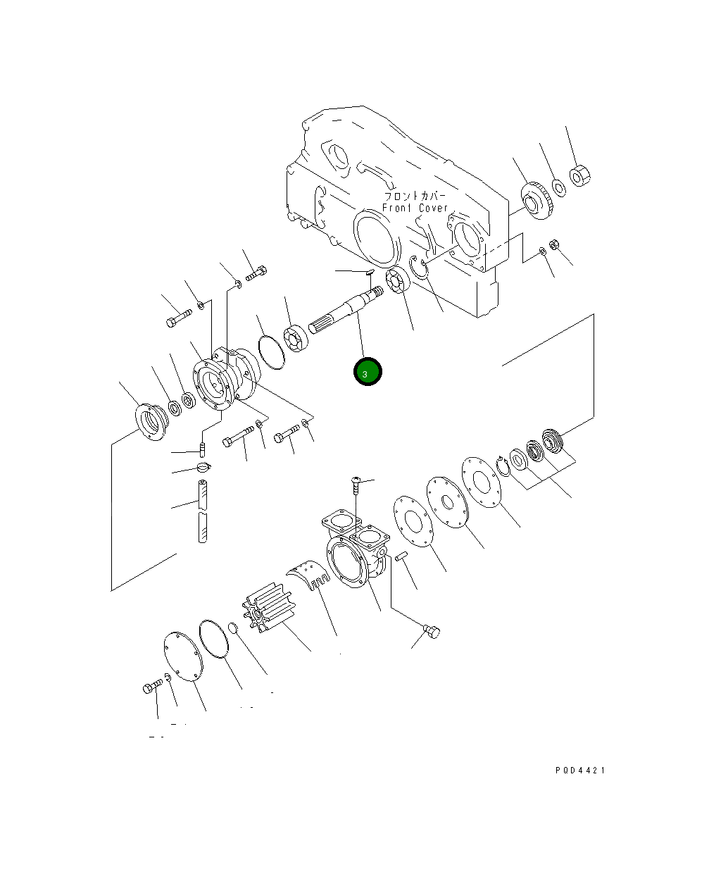 Вал KY15903-50550 Komatsu