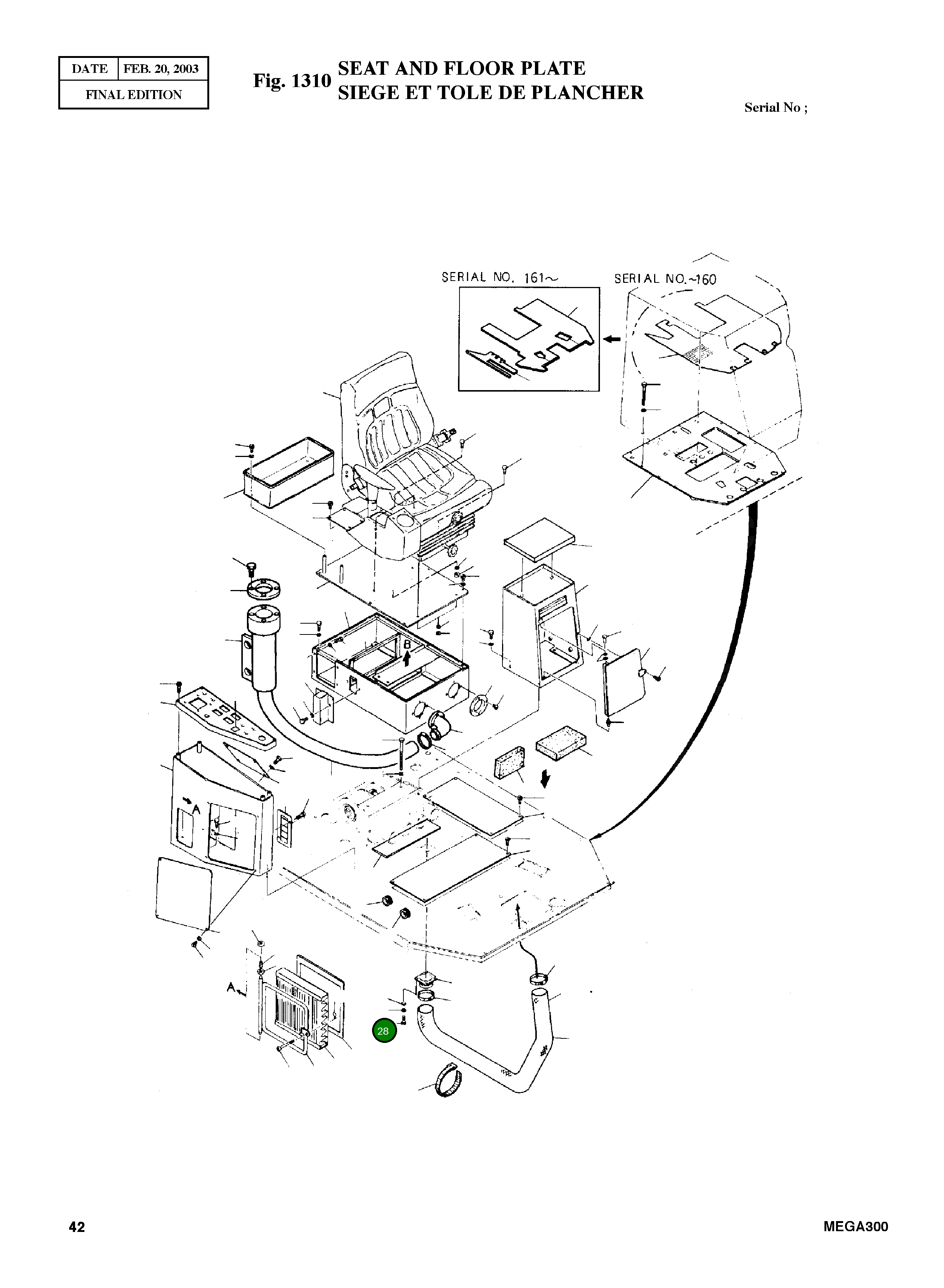 Болт M5X0.8X20 S3450863 Komatsu