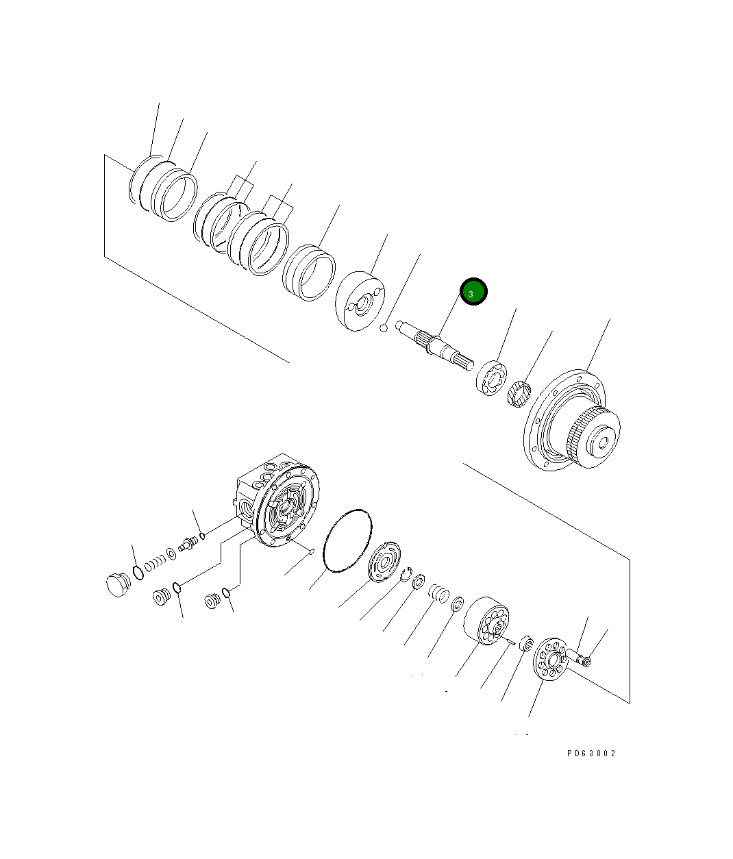 Вал 20P-60-73170 Komatsu