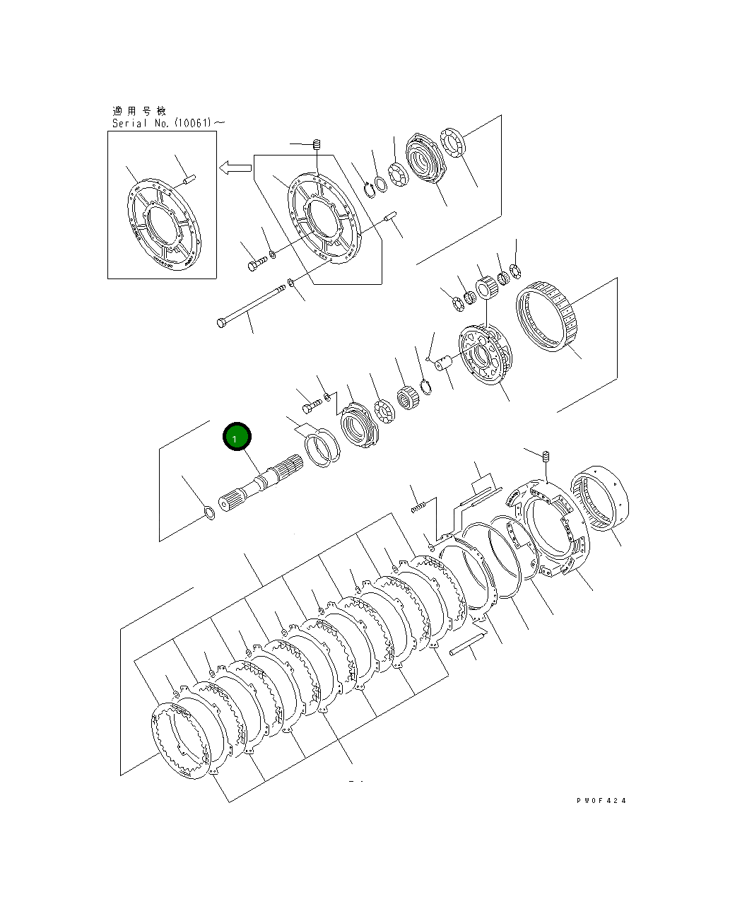 Вал 19M-15-12111 Komatsu
