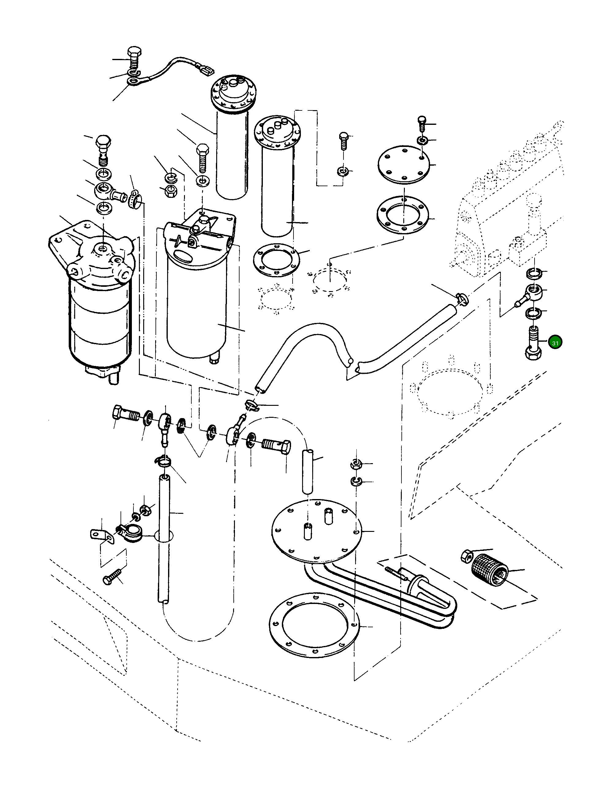 Болт-банджо 2866877M1 Komatsu