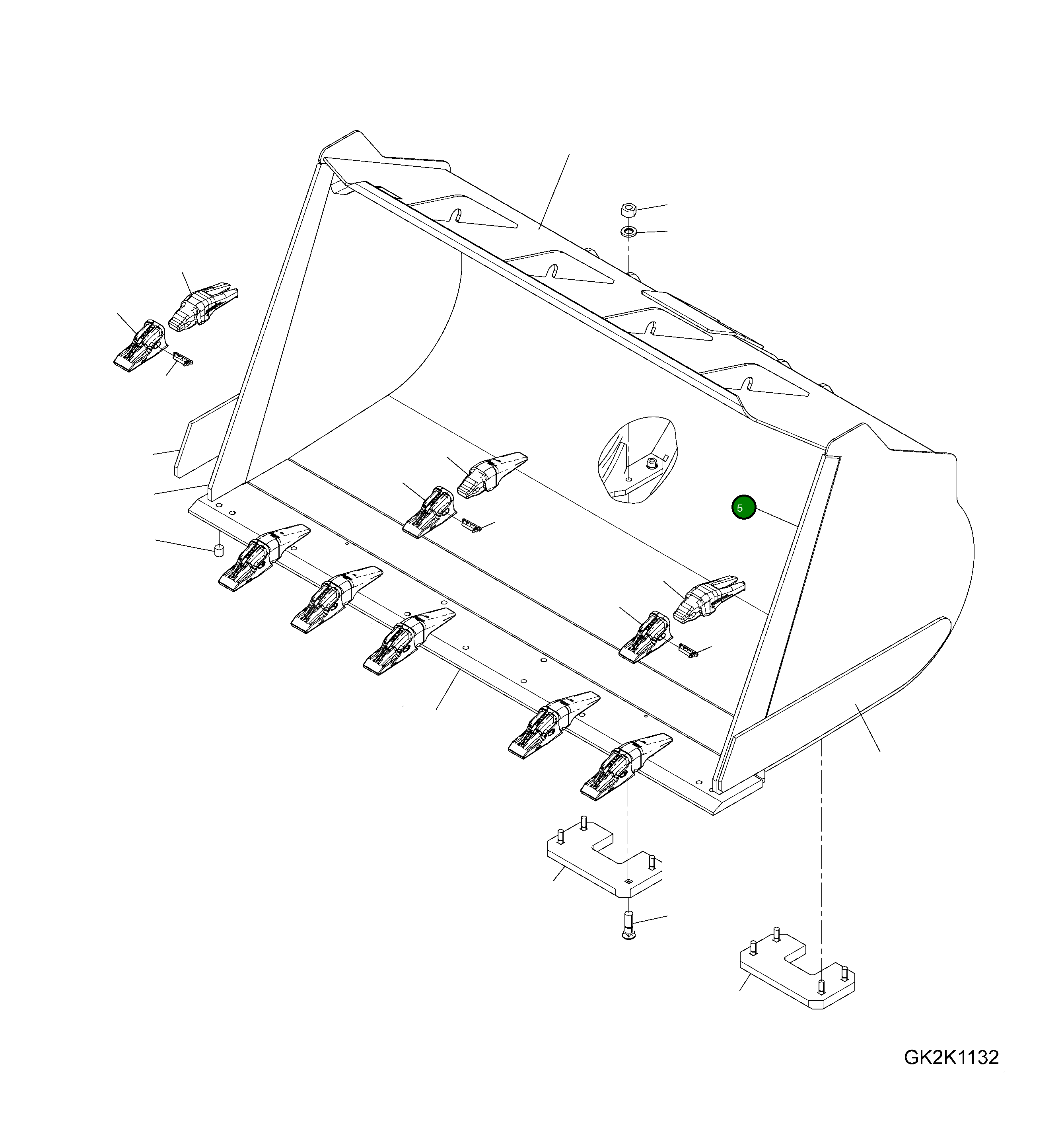 Боковой отвал, левый (сварной) 421-73-H2E50 Komatsu
