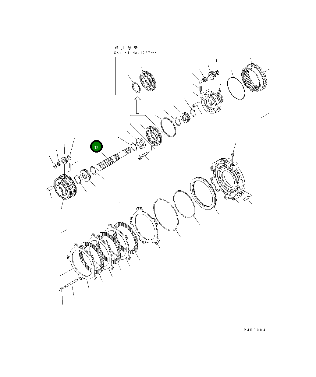 Вал 21J-15-12111 Komatsu
