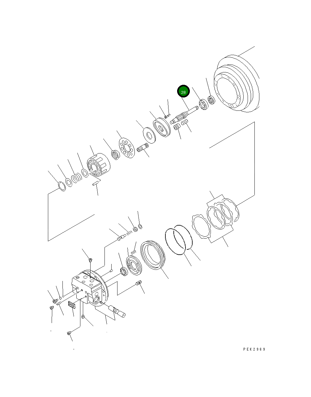 Вал TZ910B2002-00 Komatsu