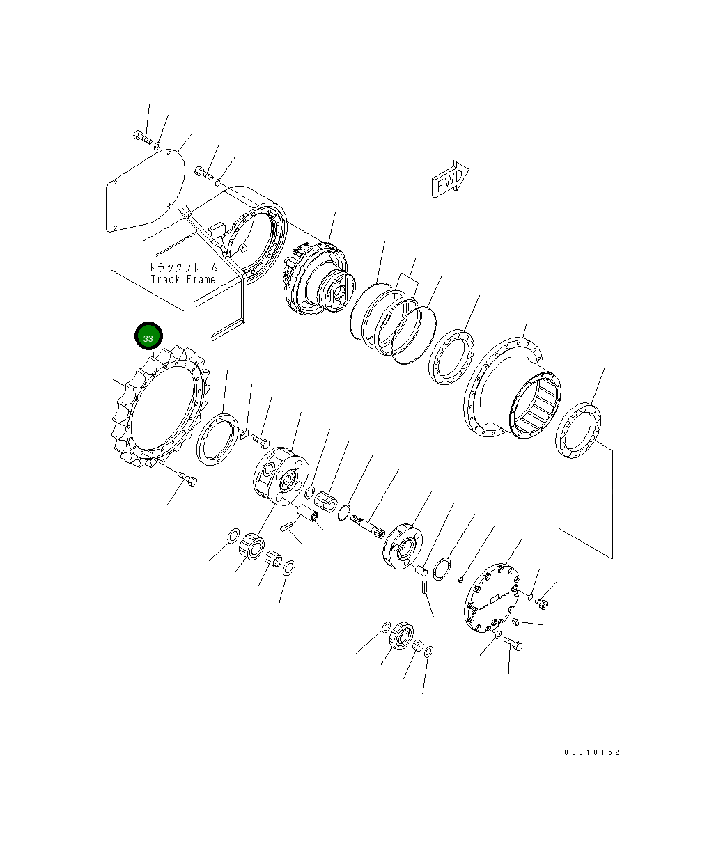 Ведущая звезда 20Y-27-11582 Komatsu