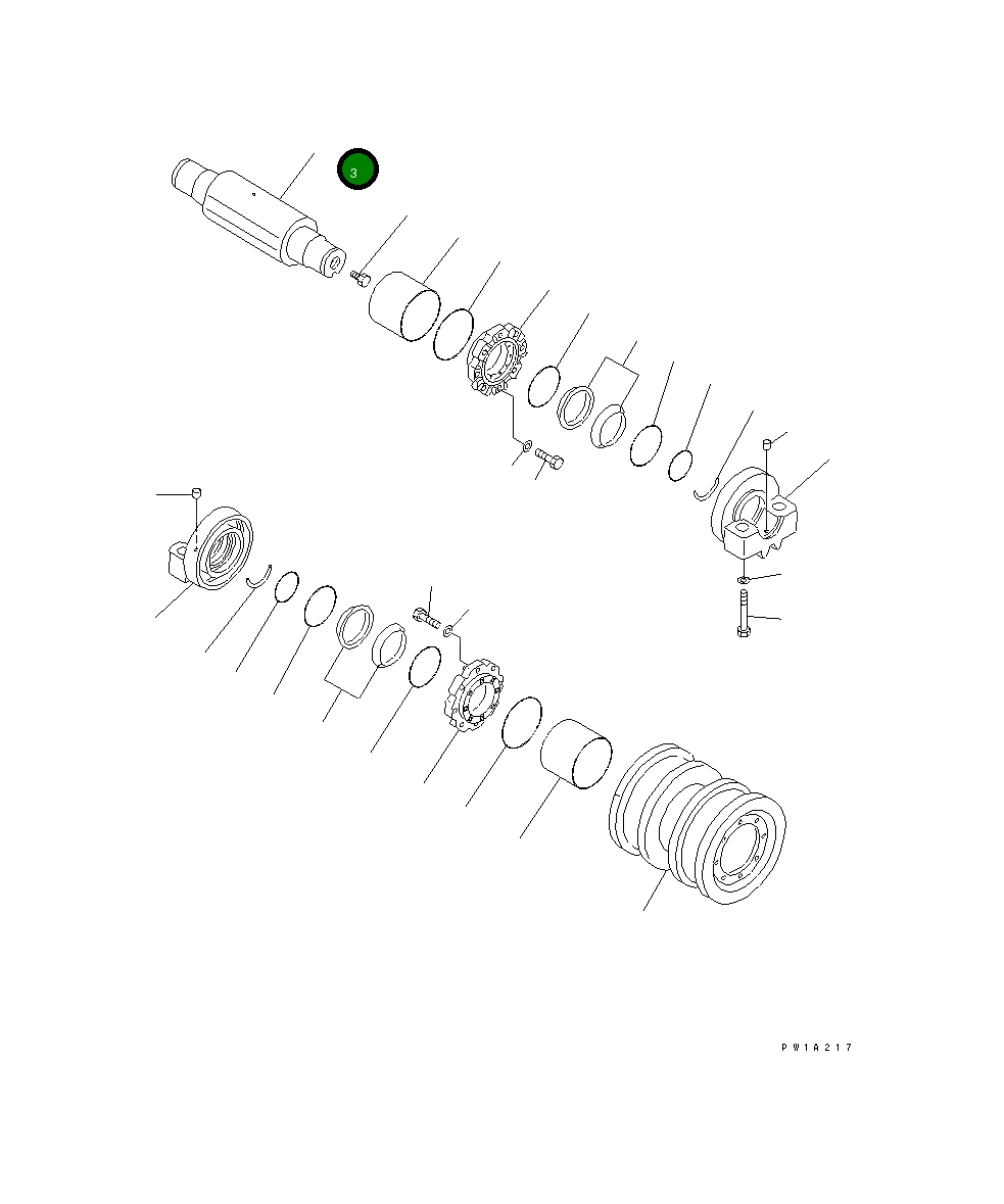 Вал 19M-30-16351 Komatsu