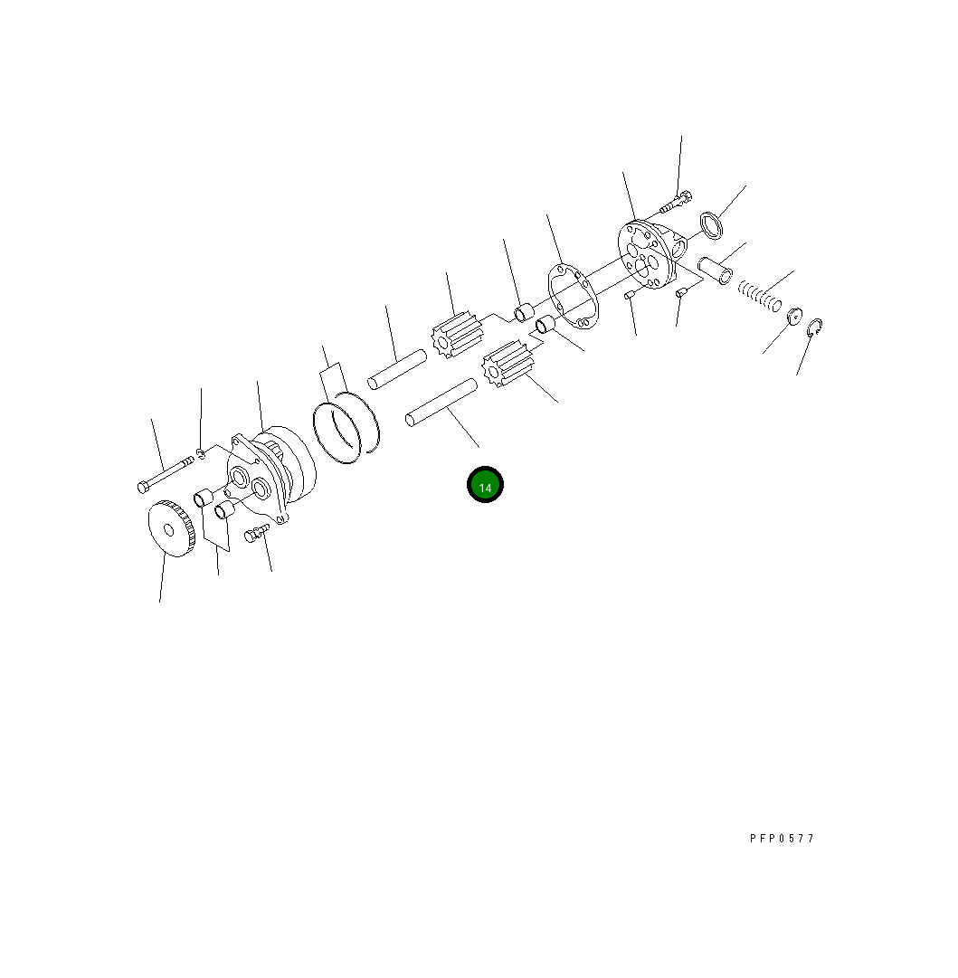 Вал CU3086221 Komatsu
