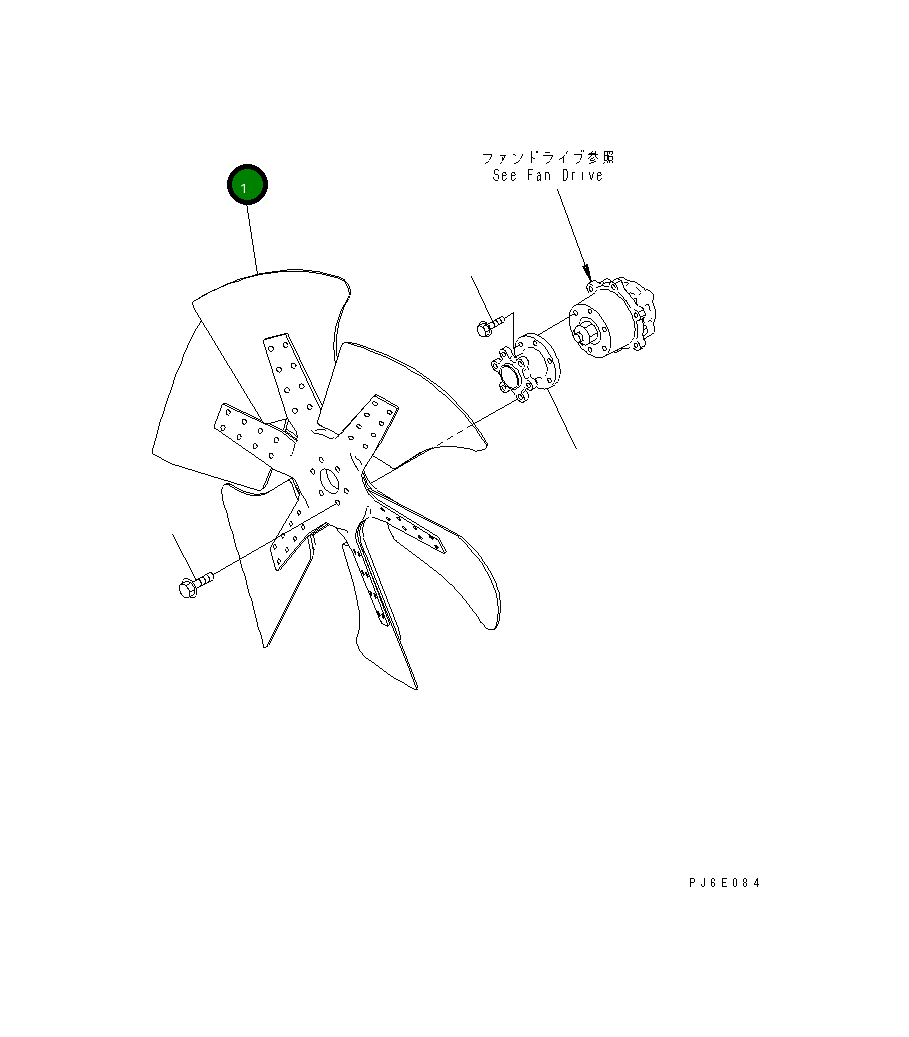 Вентилятор охлаждения 600-635-7870 Komatsu