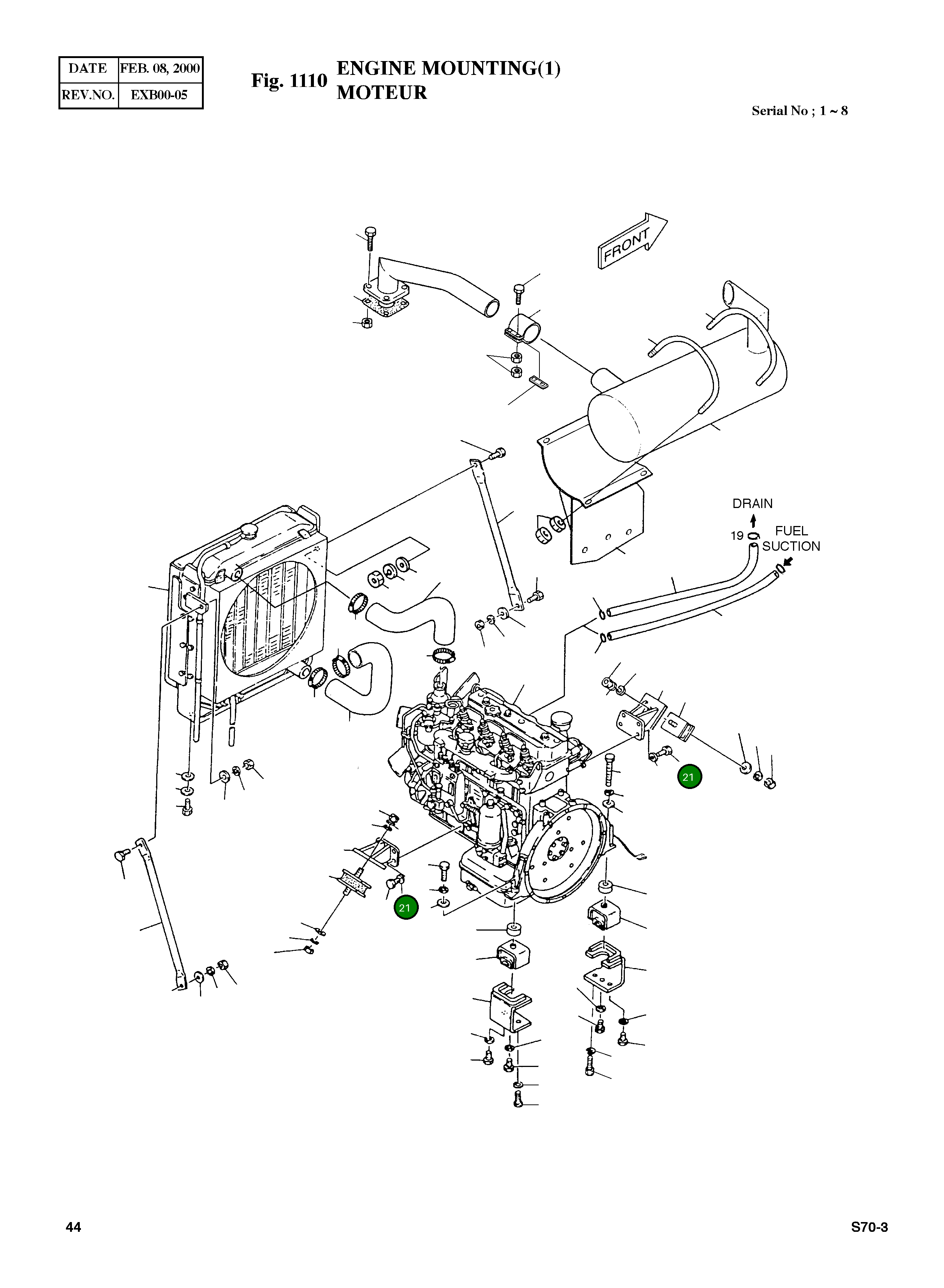 Болт M10X1.25X30 S0712053 Komatsu