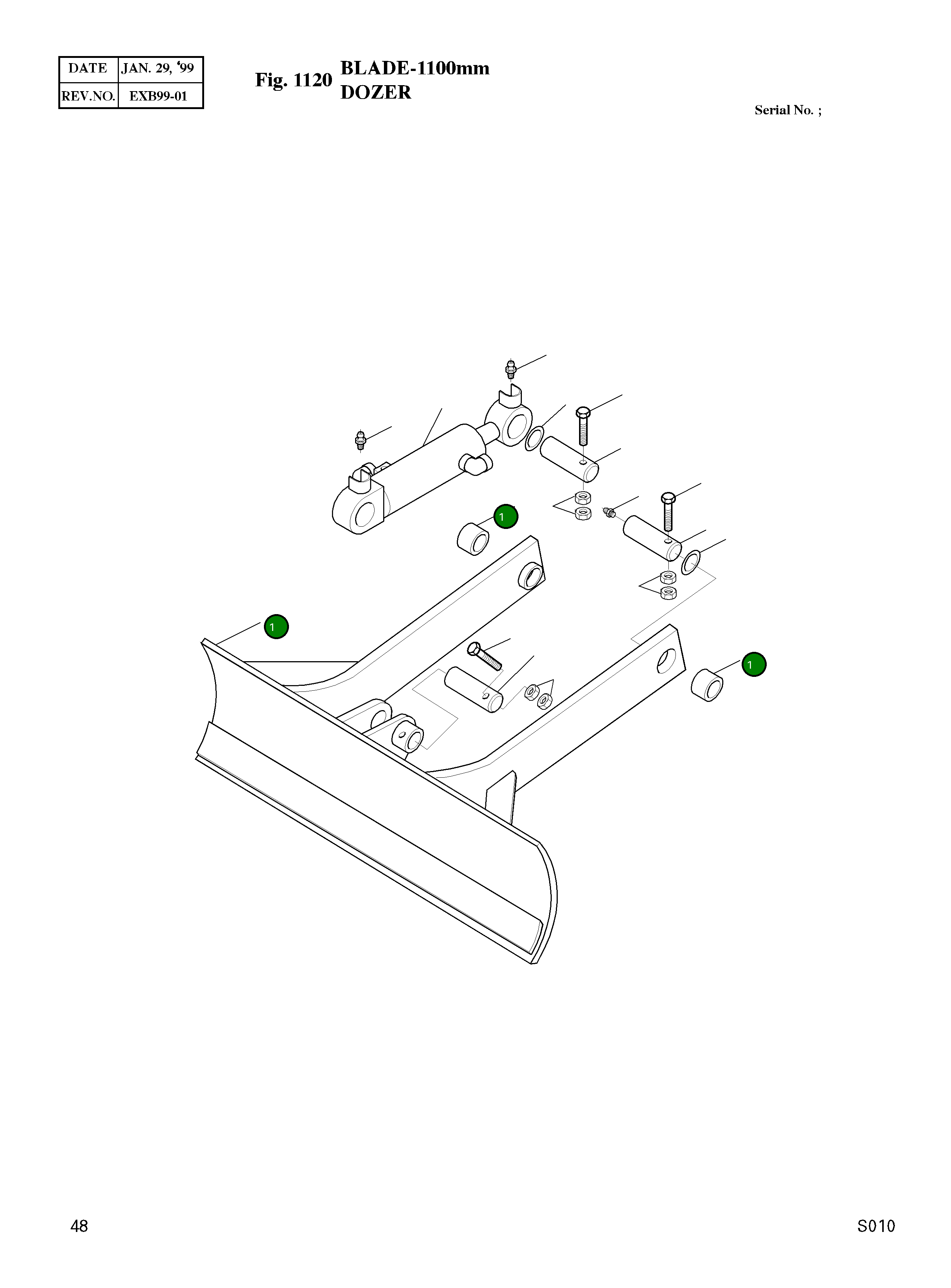 Бульдозерный отвал – 1100 мм 2608-1057A Komatsu