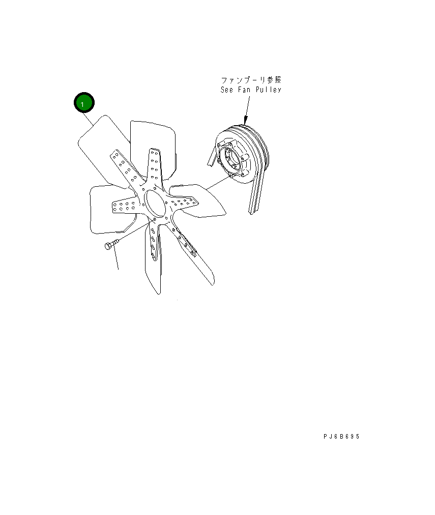 Вентилятор охлаждения 600-633-9060 Komatsu