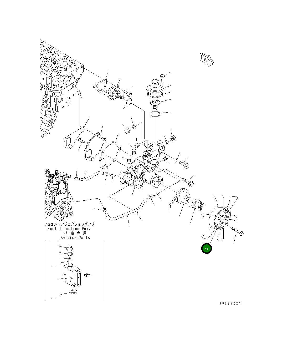 Вентилятор охлаждения YM129655-44740 Komatsu